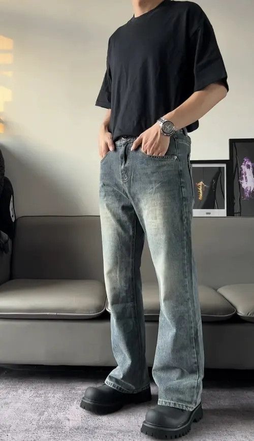 VIBE distressed faded yuppie flared jeans Size US 32 / EU 48 - 3 Thumbnail