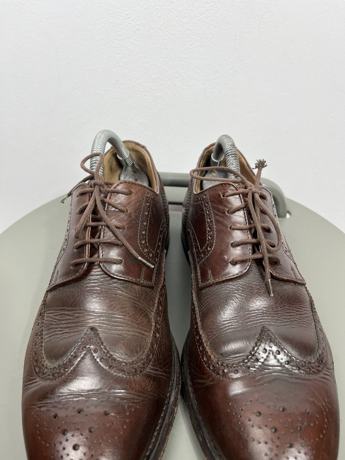 Leather Vintage Brown Leather Brogue Oxford Shoes US 8 Men Size US 8 / EU 41 - 4 Thumbnail