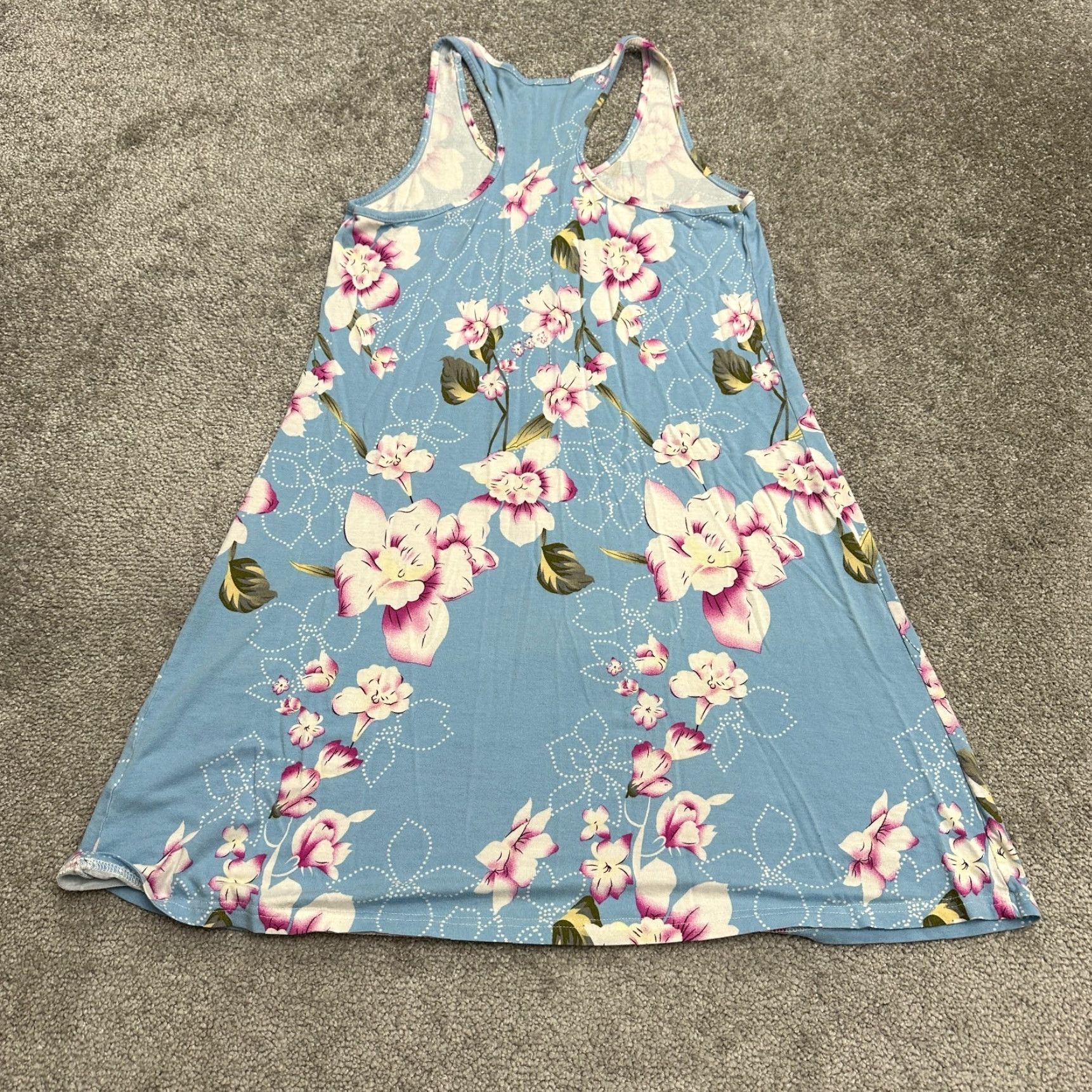 Vintage Unbranded Sundress Womens Small Blue Floral Halter Racerback Casual Summer Soft Size S / US 4 / IT 40 - 2 Thumbnail