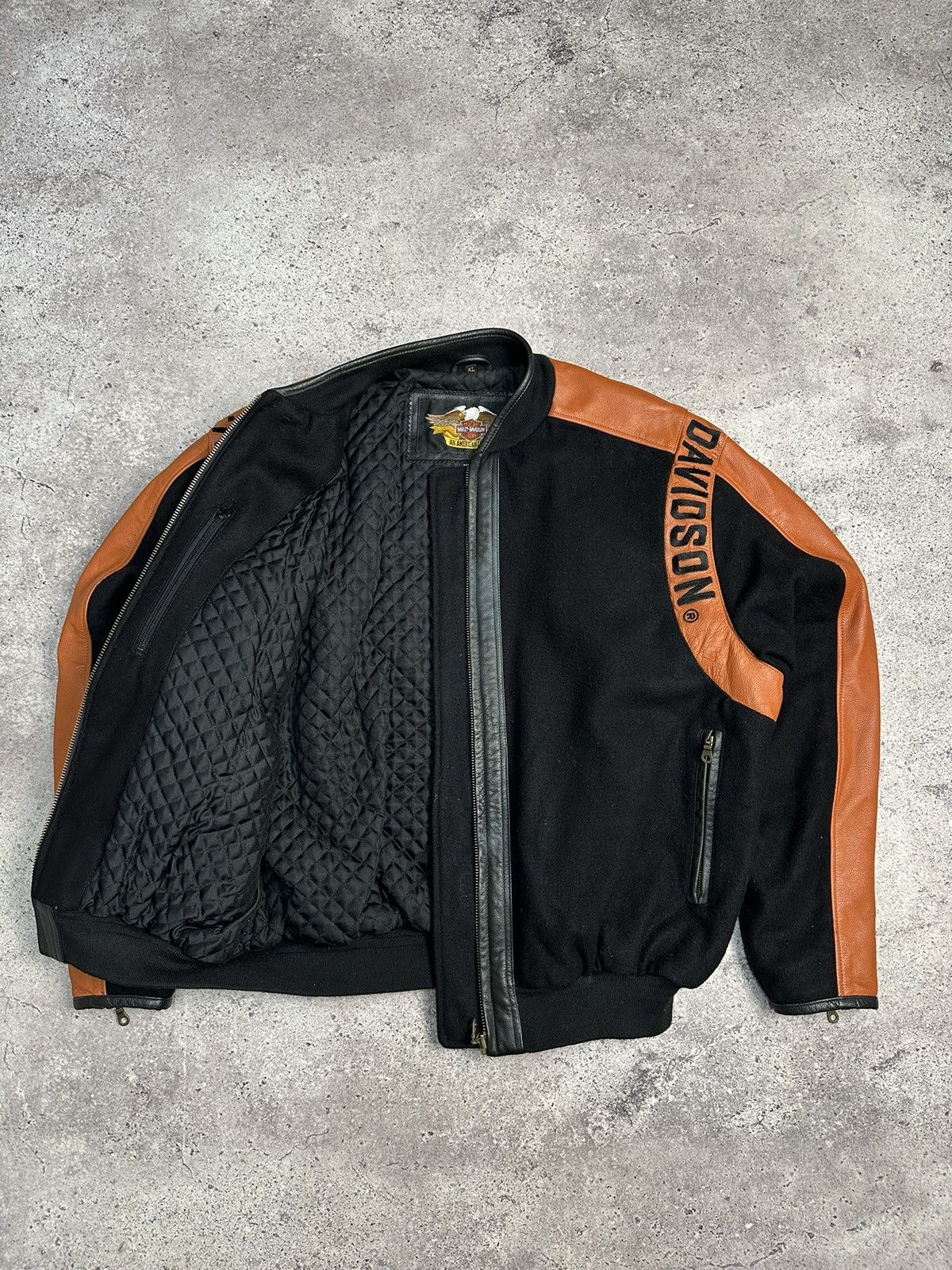 Harley Davidson × Vintage Vintage Harley Davidson Leather/Wool Bomber Jacket Archival Size US XL / EU 56 / 4 - 13 Thumbnail
