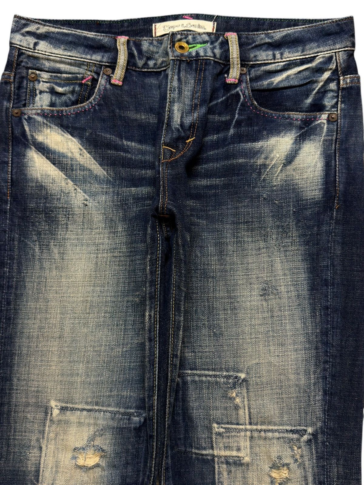 If Six Was Nine Vintage 90s Japanese Brand Blue Faded Wash Patches Style Size US 31 - 3 Thumbnail