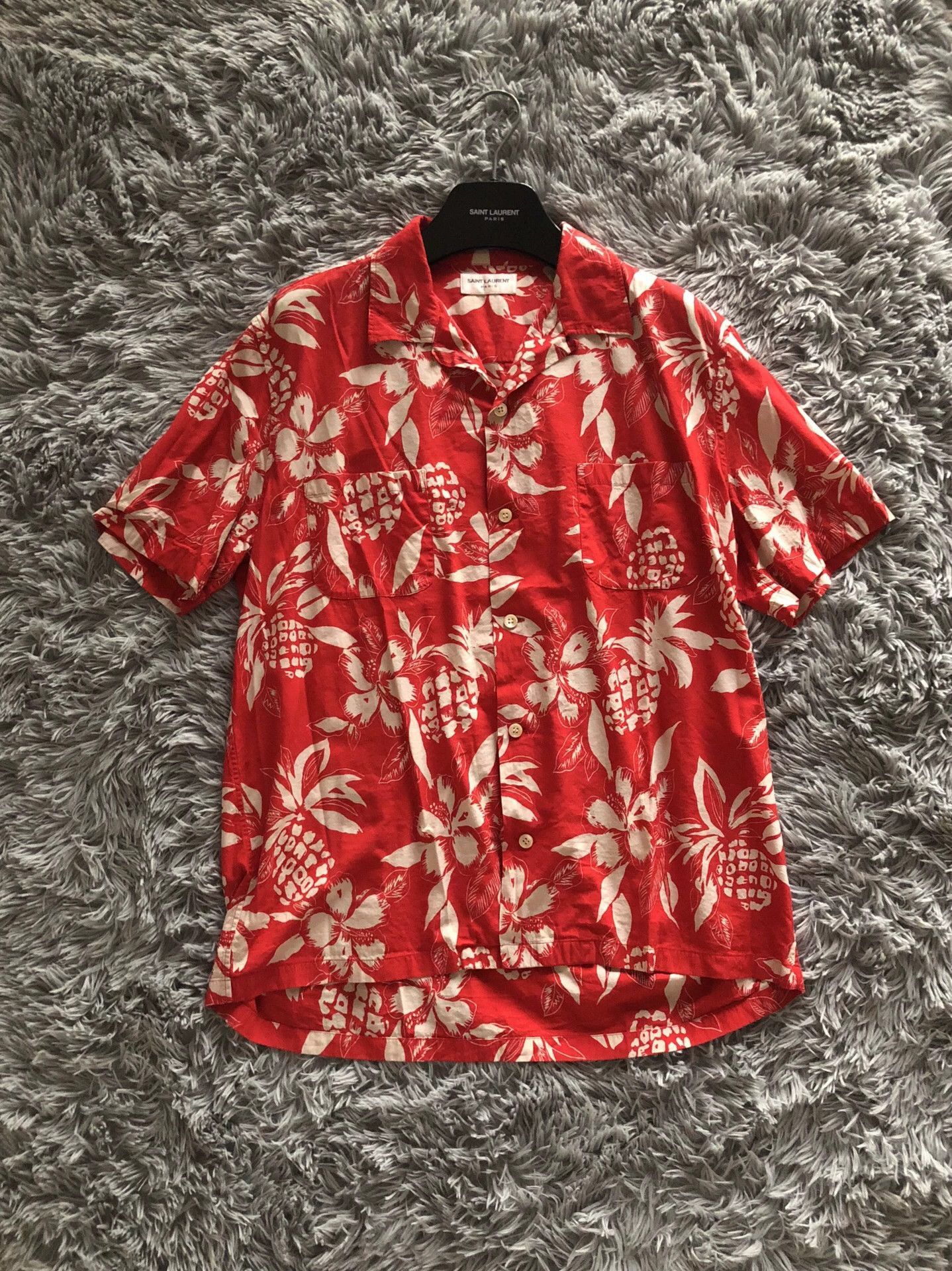 Saint Laurent Paris Saint Laurent Paris 16ss Red Pineapple Hawaiian Shirt-2505 Size US M / EU 48-50 / 2 - 1 Thumbnail