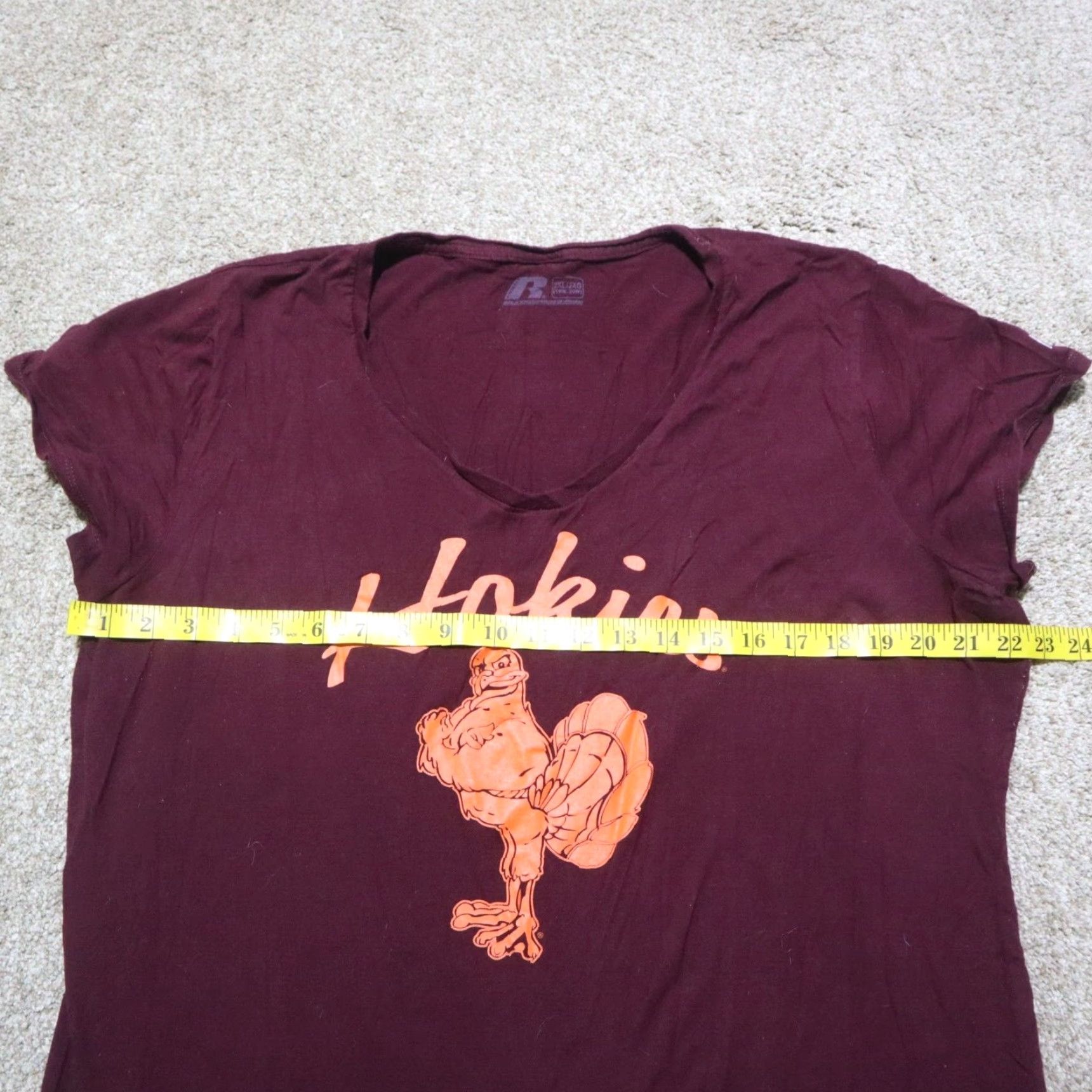 Russell Athletic Hokies Virginia VA Red Burgundy Short Sleeve Tee T-Shirt Women's 2XL Graphic Tee Shirt 100% Cotton XXL Red Virginia Hokies Womens Shirt 2XL Size XXL / US 16-18 / IT 52-54 - 4 Thumbnail