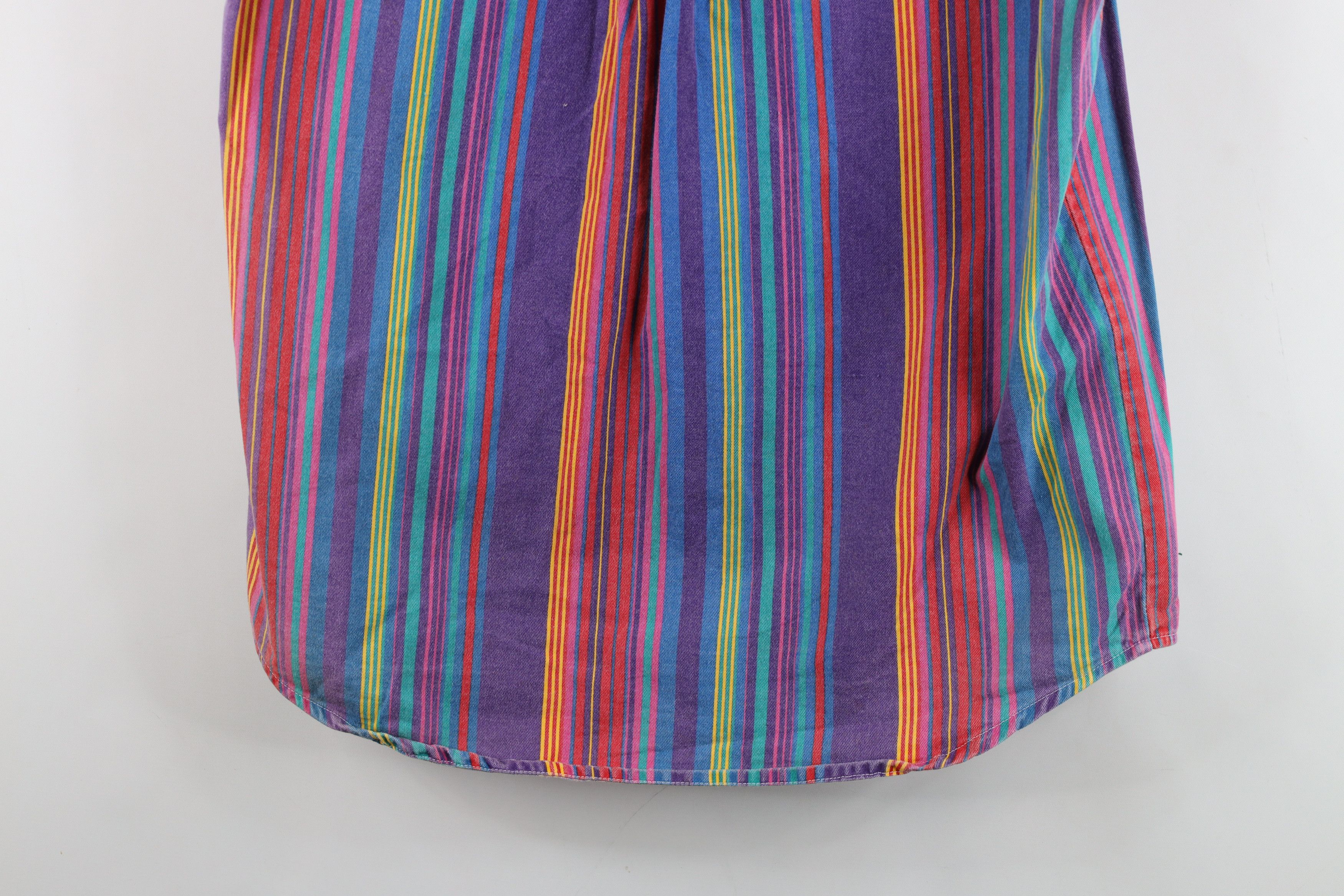 Vintage Vintage 90s Streetwear Rainbow Sleeveless Button Shirt Size M / US 6-8 / IT 42-44 - 12 Thumbnail