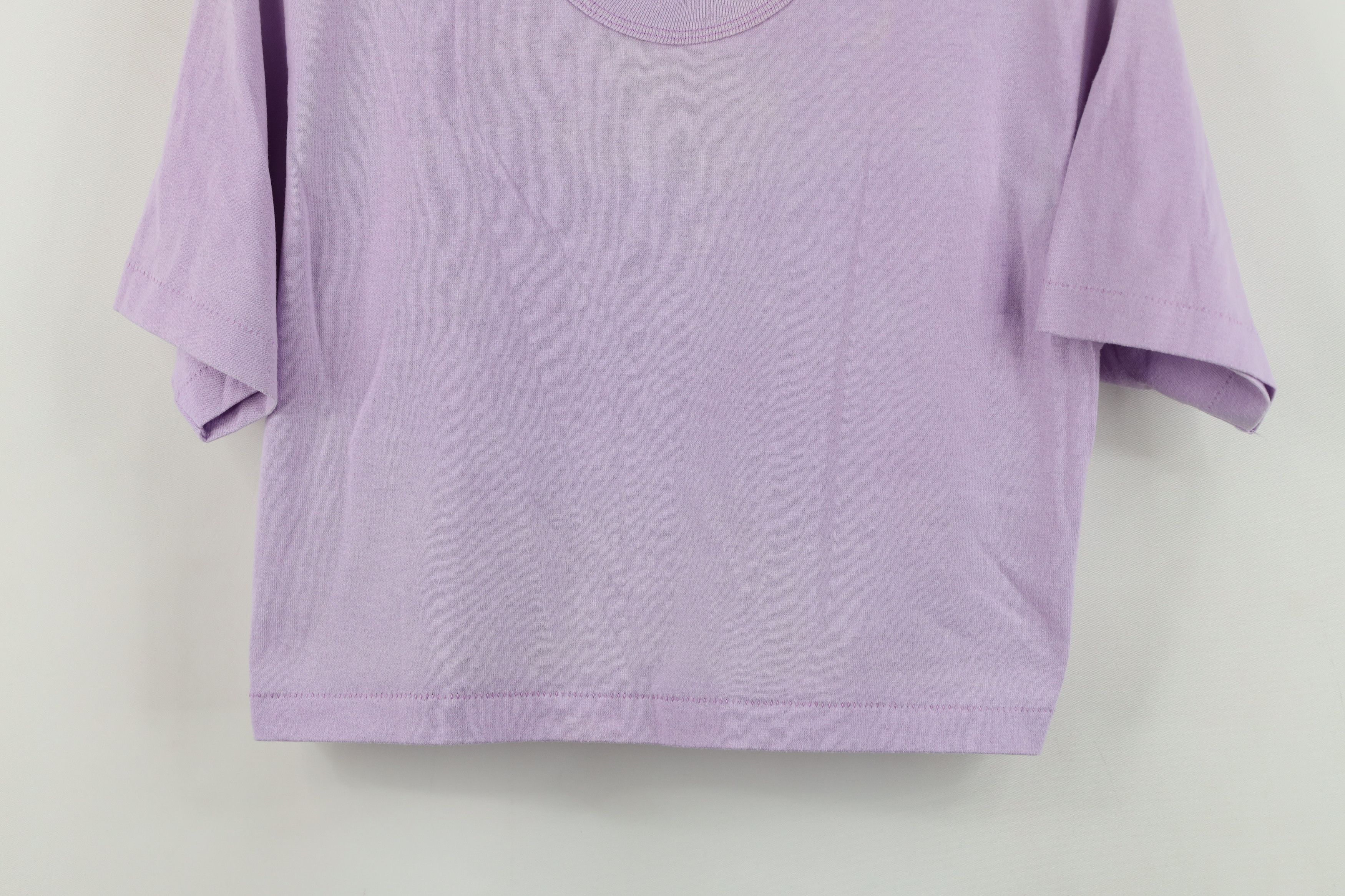Vintage Vintage 70s Streetwear Cropped T-Shirt Lilac Purple USA Size M / US 6-8 / IT 42-44 - 3 Thumbnail