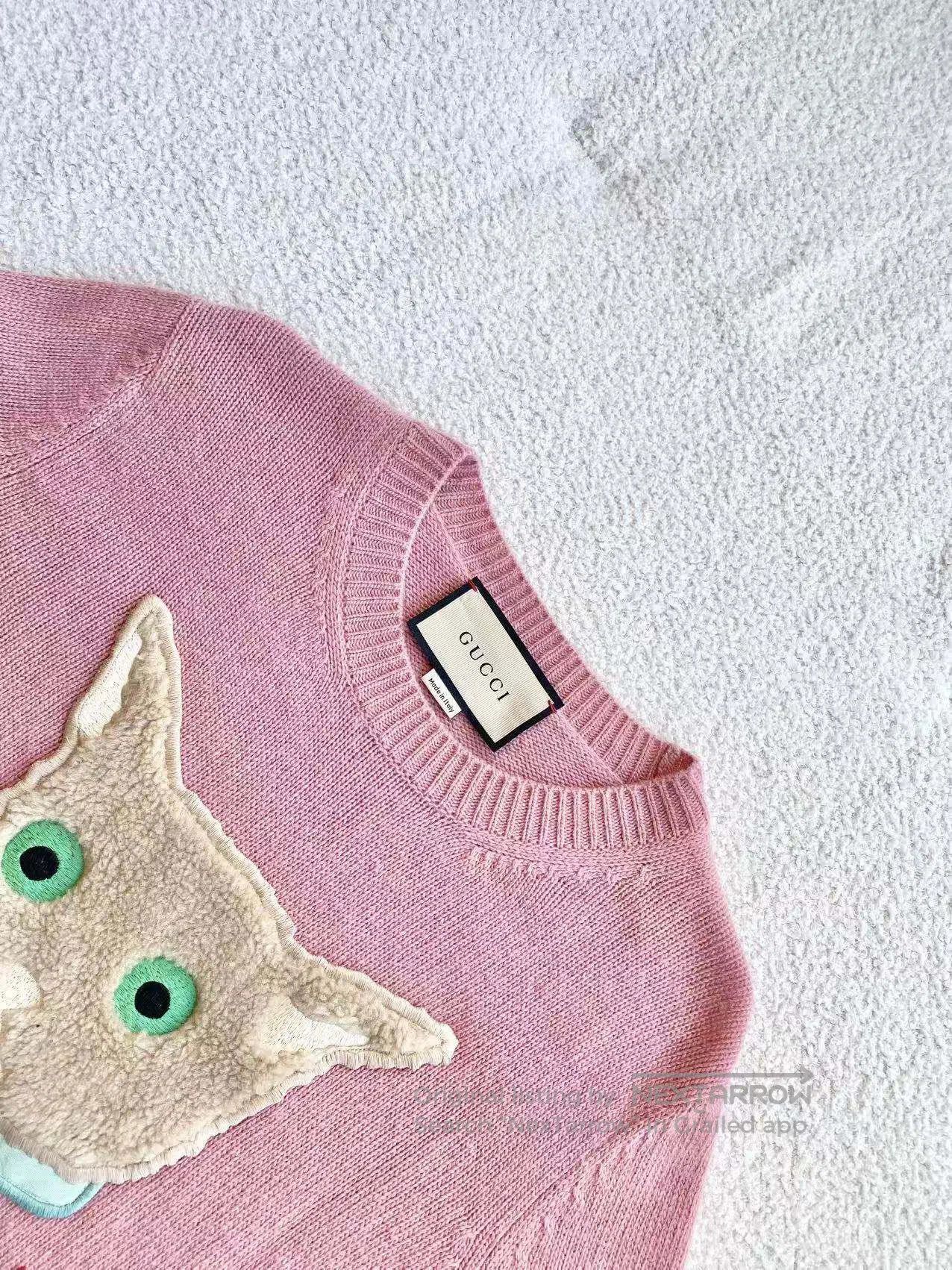 Gucci Guicci Kitten logo knitted sweater| Size XS / US 0-2 / IT 36-38 - 4 Thumbnail
