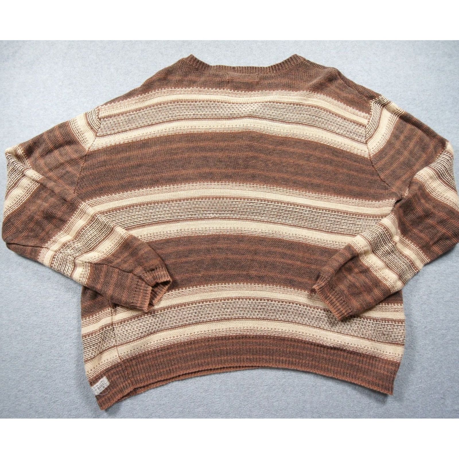 Vintage Denim & Supply Ralph Lauren Sweater Mens Large Brown Henley Knit Linen Striped Size US L / EU 52-54 / 3 - 6 Thumbnail