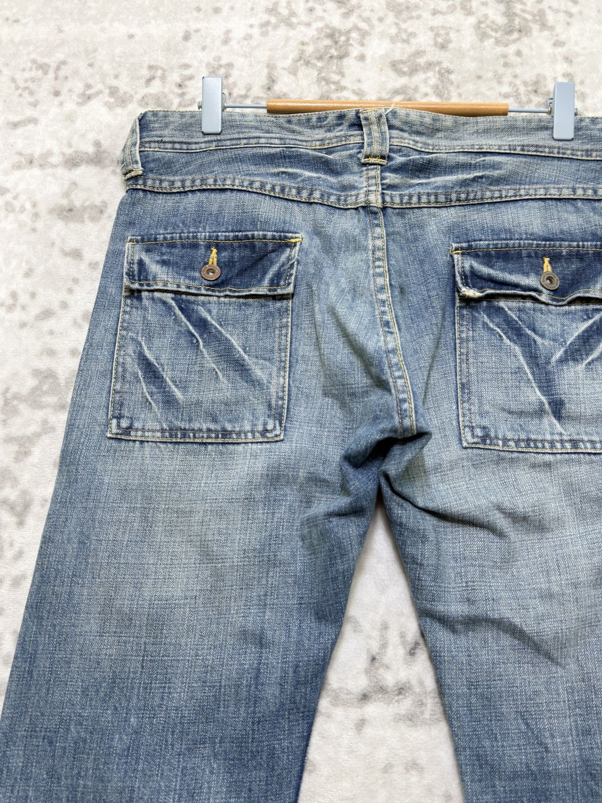 Hysteric Glamour Vintage Back Number Bush Pants Light Wash Straight Leg Denim Size US 32 / EU 48 - 10 Thumbnail