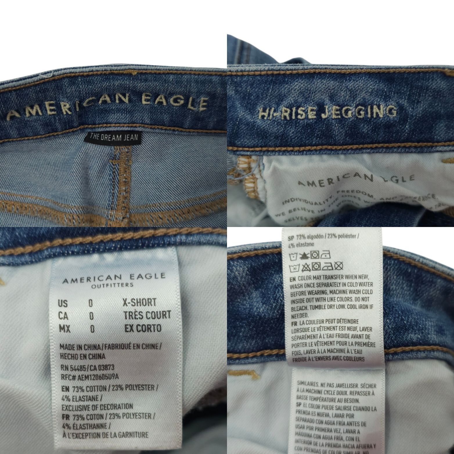 American Eagle Outfitters American Eagle Dream Jean 0 XShort Mid Rise Jegging Blue Size 25" / US 0 / IT 36 - 8 Thumbnail