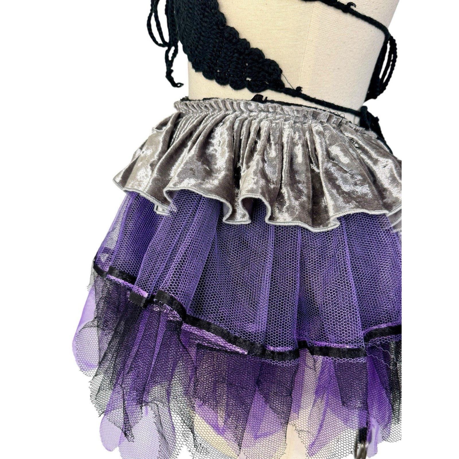 Other Y2K Crochet Butterfly Top Velvet Mesh Tutu Cyberpunk OS Size 32" / US 10 / IT 46 - 11 Thumbnail