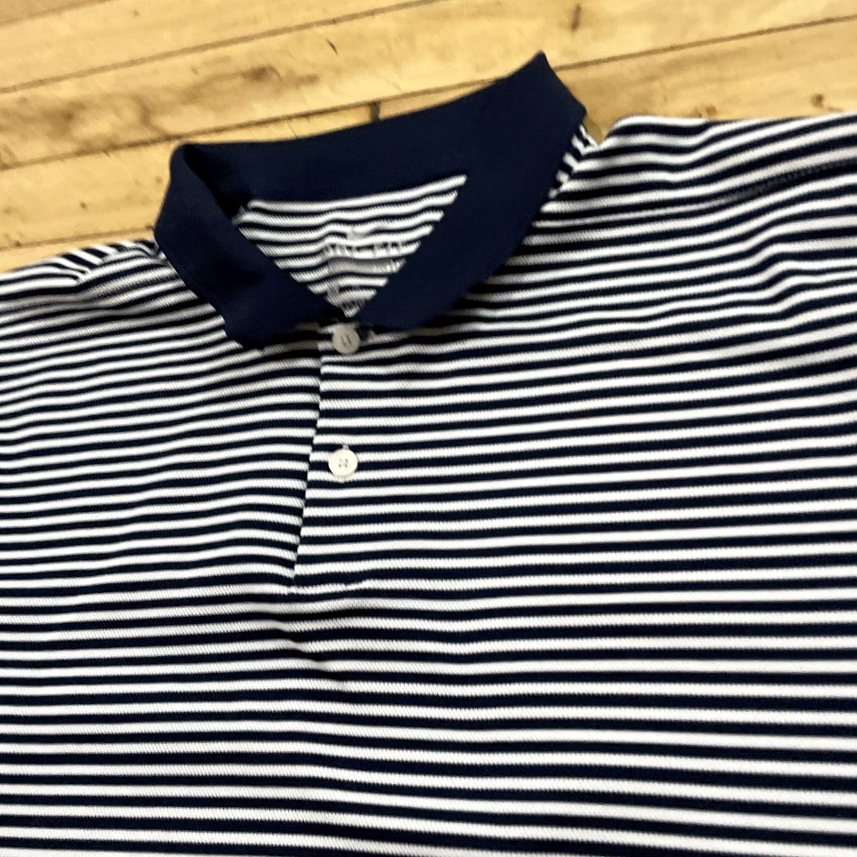 Nike Nike Dri-Fit Polo Shirt Men XL Blue Striped Preppy Old Money Sports Standard Fit Size US XL / EU 56 / 4 - 3 Thumbnail