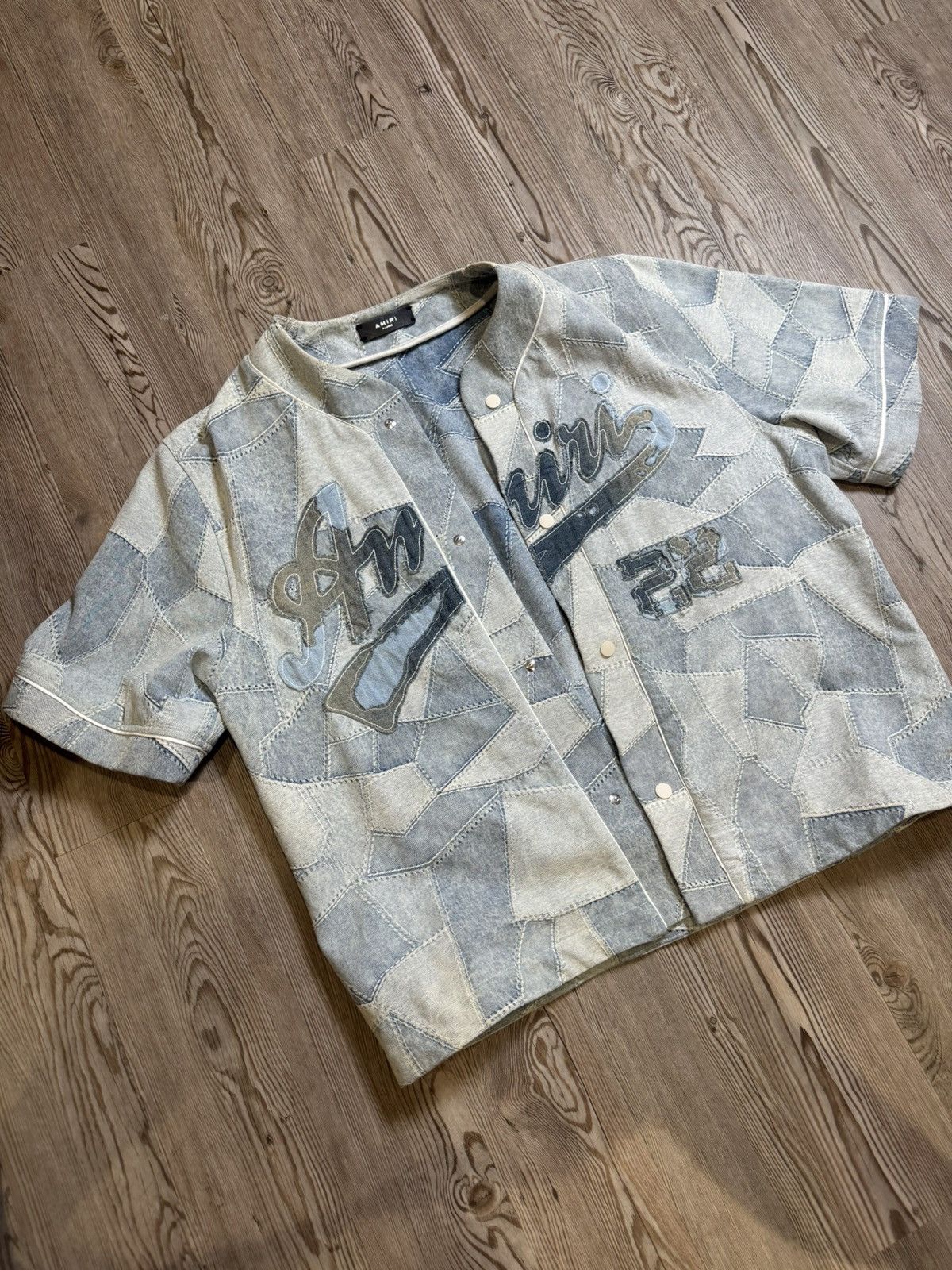 Amiri Amiri Patchwork Baseball Jersey Size US XL / EU 56 / 4 - 6 Thumbnail