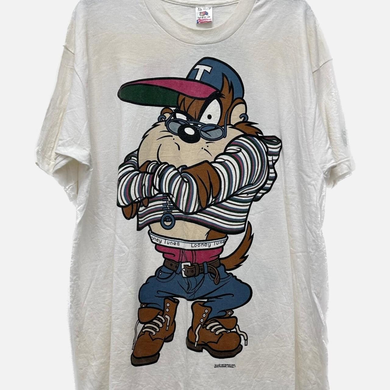 image of 1993 Grunge Tasmanian Devil Tee in White, Men's (Size XL)