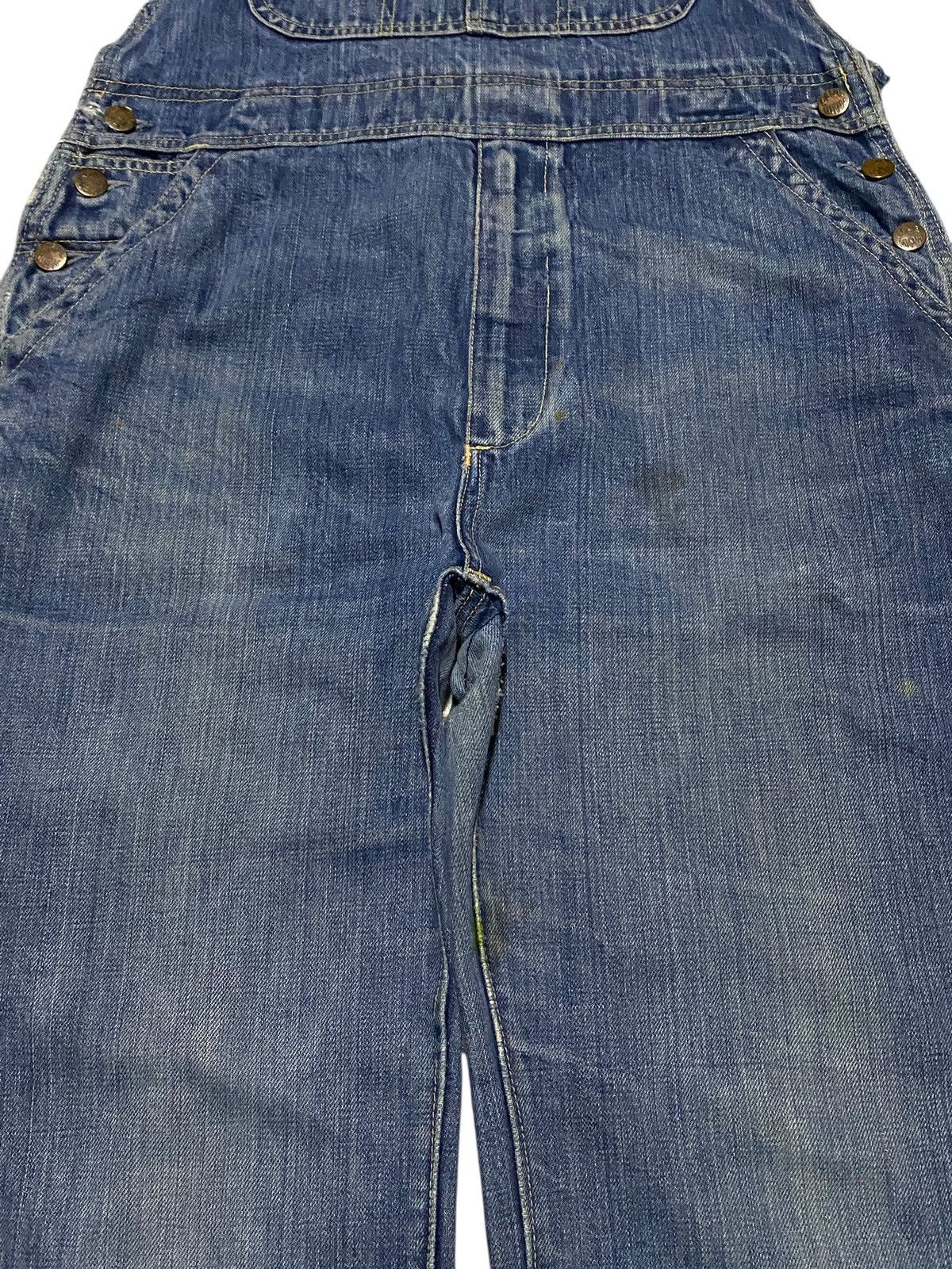Blue Blue Japan Blue Way Distressed Baggy Overall Size US 33 - 5 Thumbnail