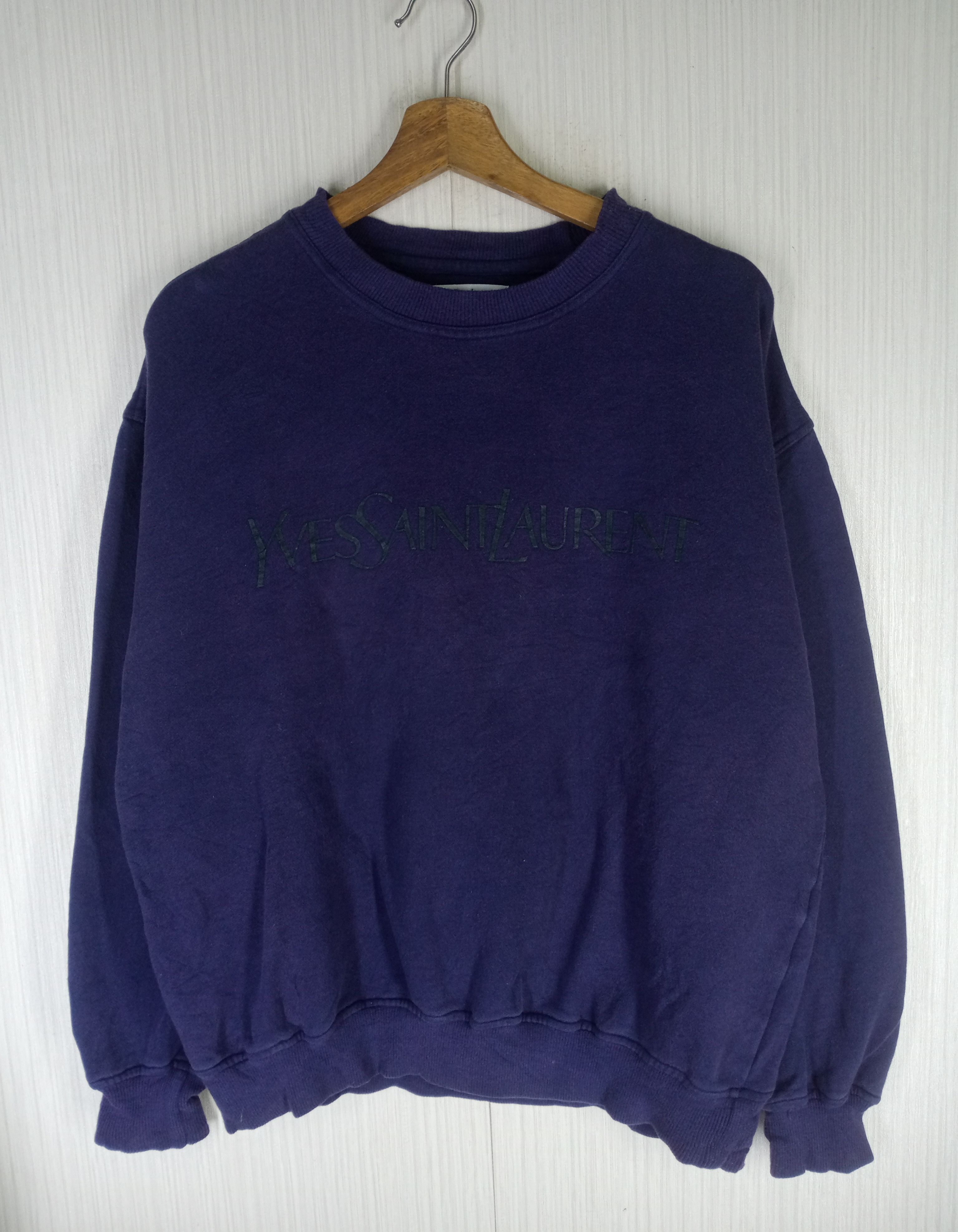 Yves Saint Laurent Rare Vintage Yves Saint Laurent Spell out Logo Sweatshirt Size US M / EU 48-50 / 2 - 2 Thumbnail