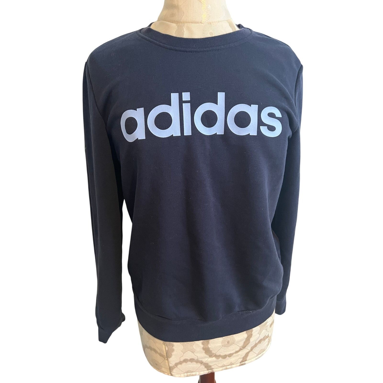 Adidas Adidas Navy Crewneck Sweatshirt Small Size S / US 4 / IT 40 - 1 Thumbnail
