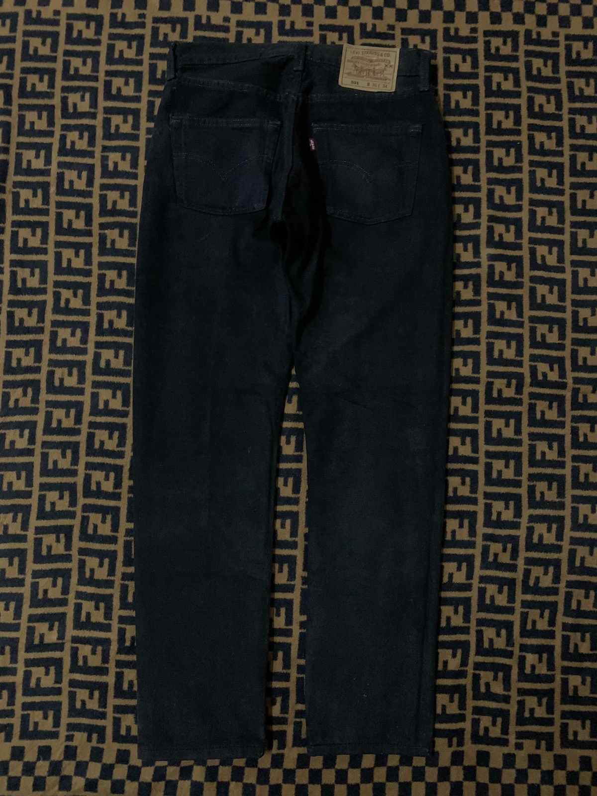 Levi's Vintage Clothing 💥Vintage Levi’s 501 Super Black Waxed Denim Size US 30 / EU 46 - 1 Thumbnail