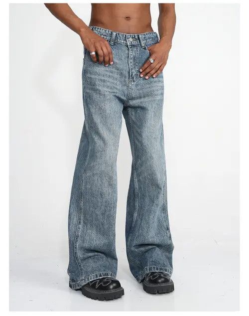 VIBE y2k faded washed flared jeans Size US 32 / EU 48 - 4 Thumbnail