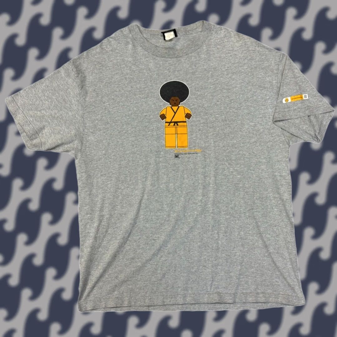 Vintage VINTAGE Drunknmunky T-Shirt Karate Afro Graphic Gray XL Men Short Sleeve Crew Neck 90s Hip Hop Retro USA Mens Size US XL / EU 56 / 4 - 1 Thumbnail