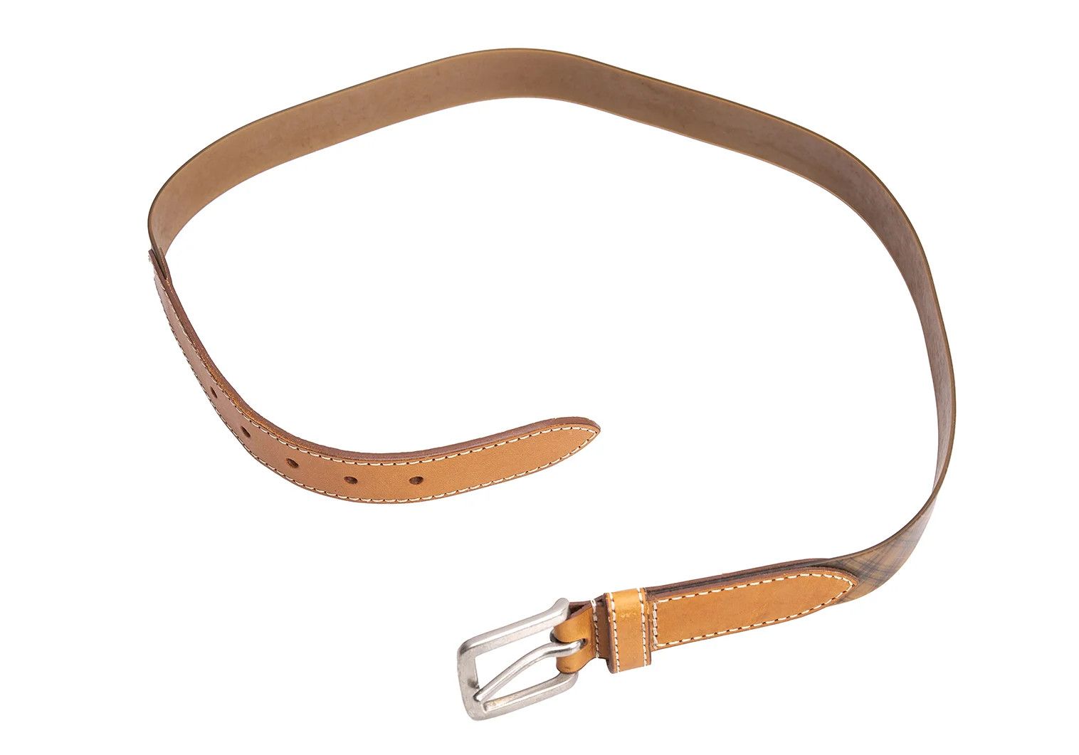Issey Miyake Metallic Bias Check Leather Belt in Bronze Size ONE SIZE - 2 Thumbnail