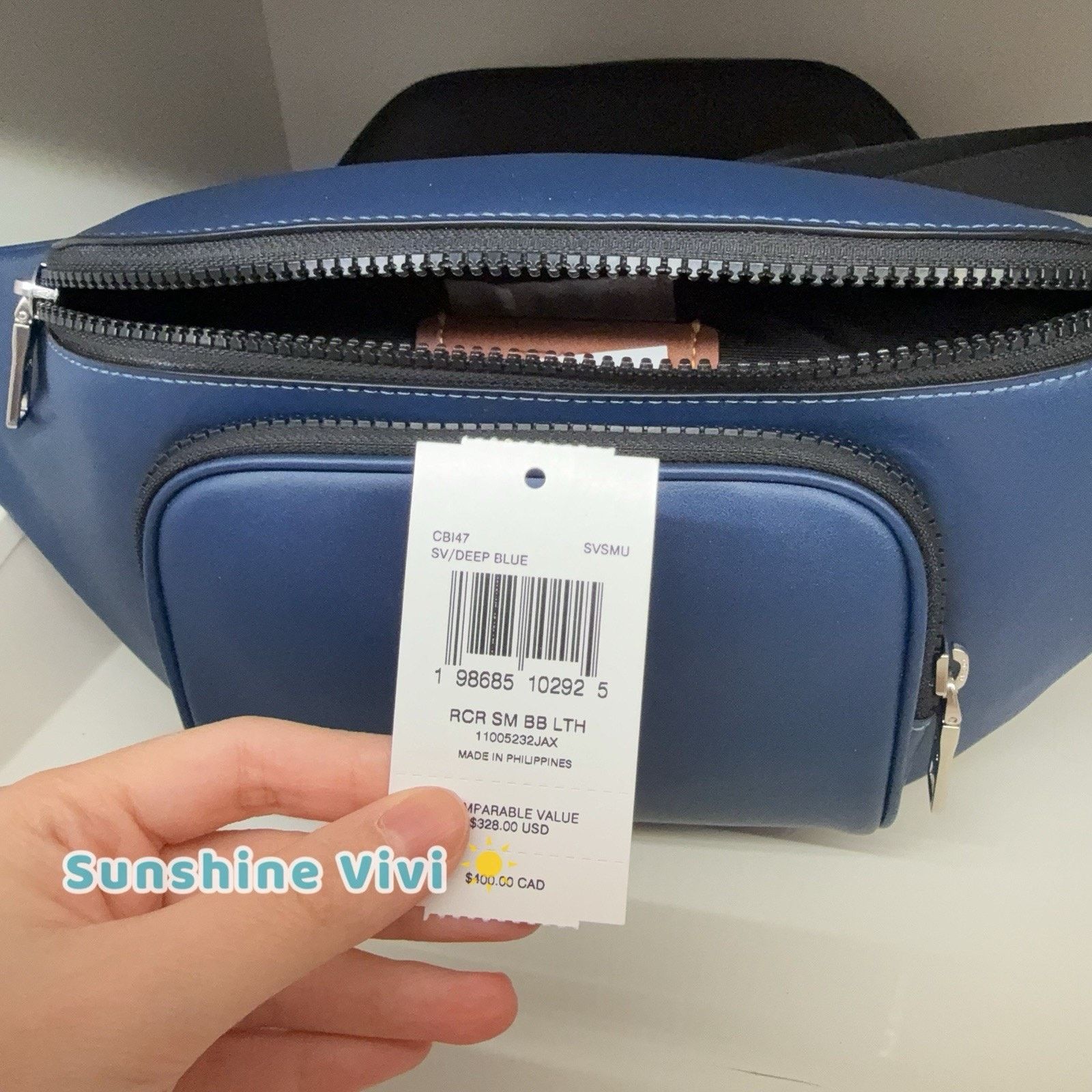 Coach NWT COACH Racer Small Belt Bag Deep blue CBI47 leather Size ONE SIZE - 4 Thumbnail