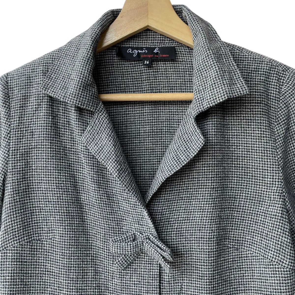 agnes b. Agnes B. Paris Designer Light Wool Ribbon Blazer Size XS / US 0-2 / IT 36-38 - 3 Thumbnail