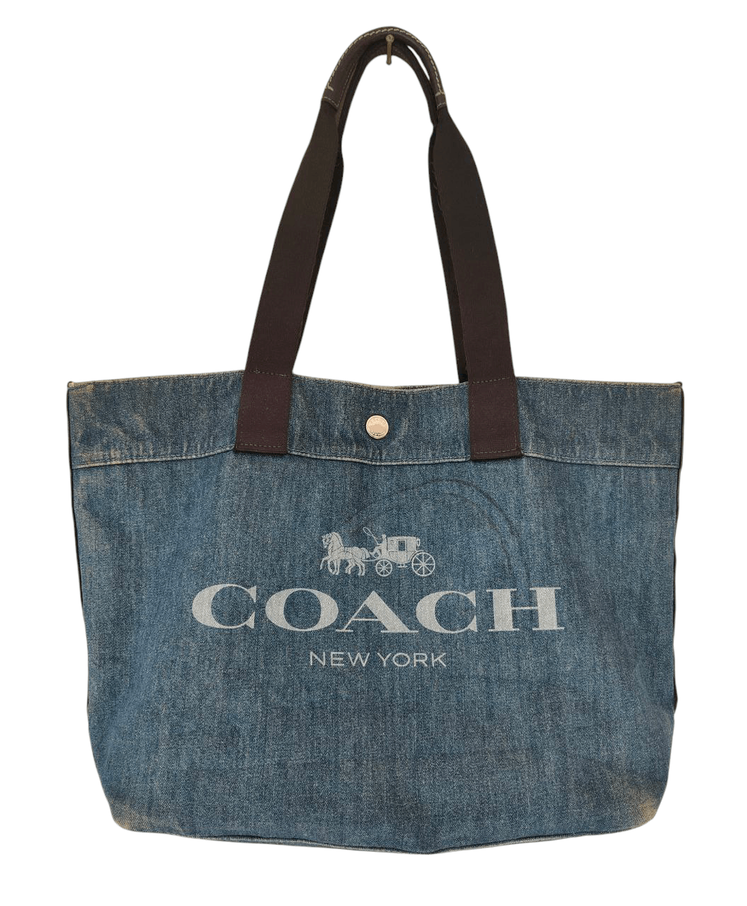Coach Denim Tote Bag in Blue, Women's