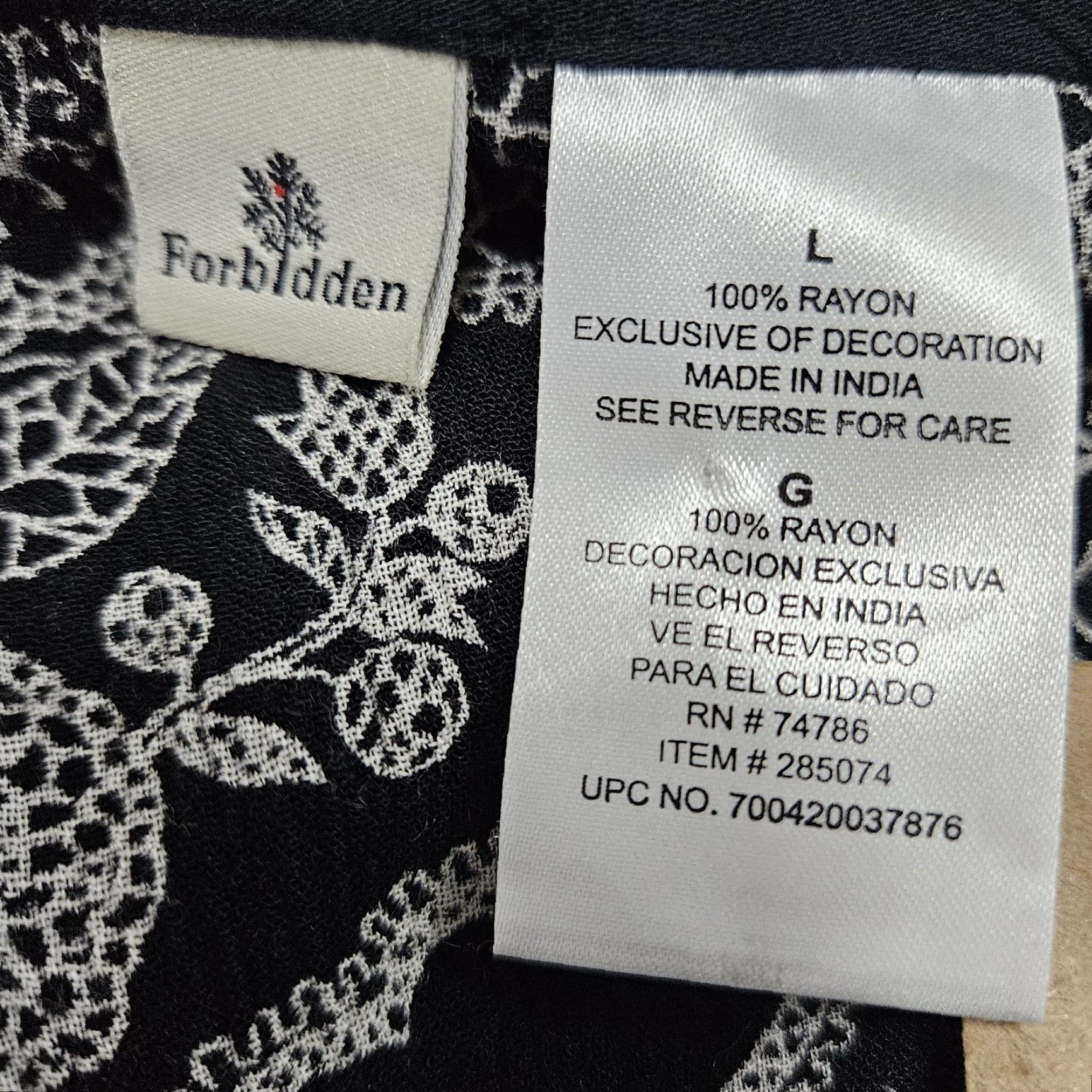 Vintage Forbidden NWD Black White Floral Beaded Sequin Accents Boho Midi Dress L Women Size L / US 10 / IT 46 - 3 Thumbnail