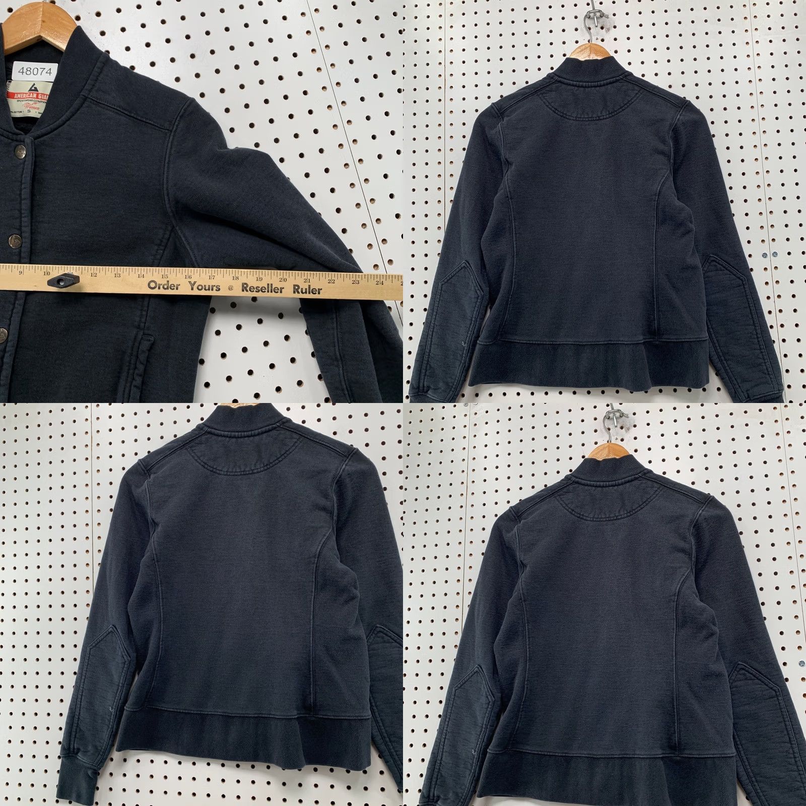 Vintage American Giant Fleece Sweatshirt Jacket Womens Small Black USA Snap XS? Size S / US 4 / IT 40 - 9 Thumbnail