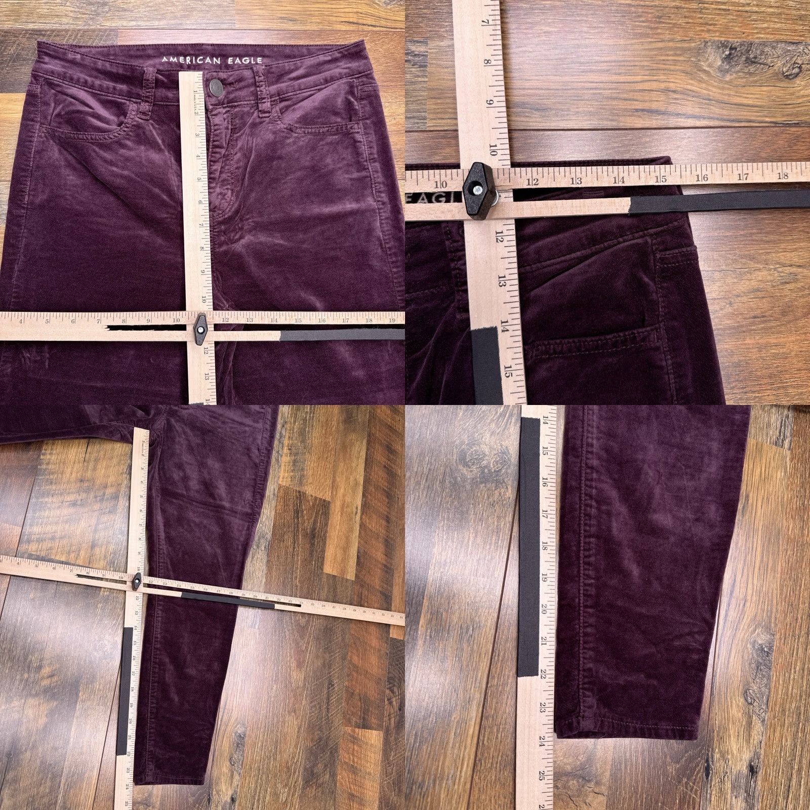 American Eagle Outfitters American Eagle Outfitters Jeans Womens 8 Burgundy Velvet Jegging Slim High Rise 5-Pocket Stretch Inseam 24 Vintage No Size 30" / US 8 / IT 44 - 8 Thumbnail