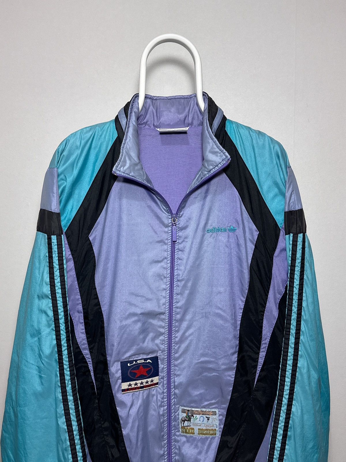 Adidas Vintage Adidas Nylon Zip Track Jacket USA Size US L / EU 52-54 / 3 - 3 Thumbnail