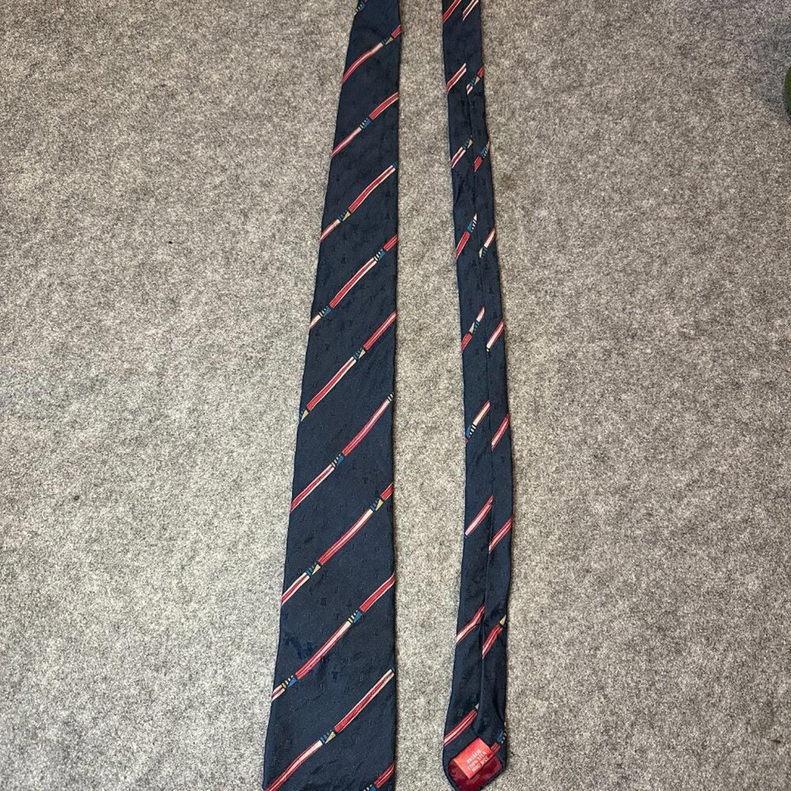 Lanvin Vintage Lanvin Paris Men’s Silk Tie – Navy with Red Stripe Size ONE SIZE - 2 Thumbnail
