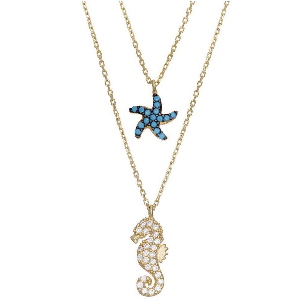 Other New Sterling Silver Starfish Seahorse CZ Micro Pave Double C Size ONE SIZE - 2 Thumbnail