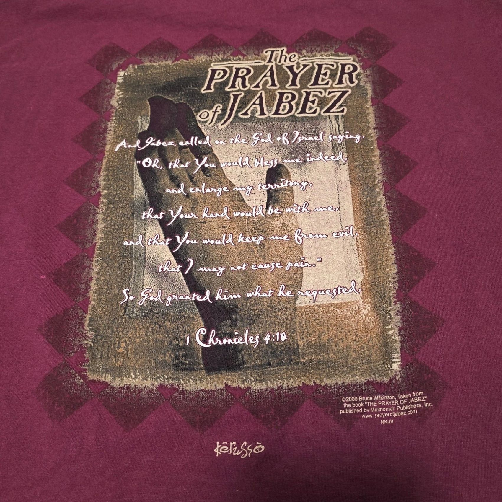 AAA VINTAGE The Prayer of Jabez T-Shirt L Maroon Graphic Print 90s 2000s Mens Mens Size US L / EU 52-54 / 3 - 2 Thumbnail