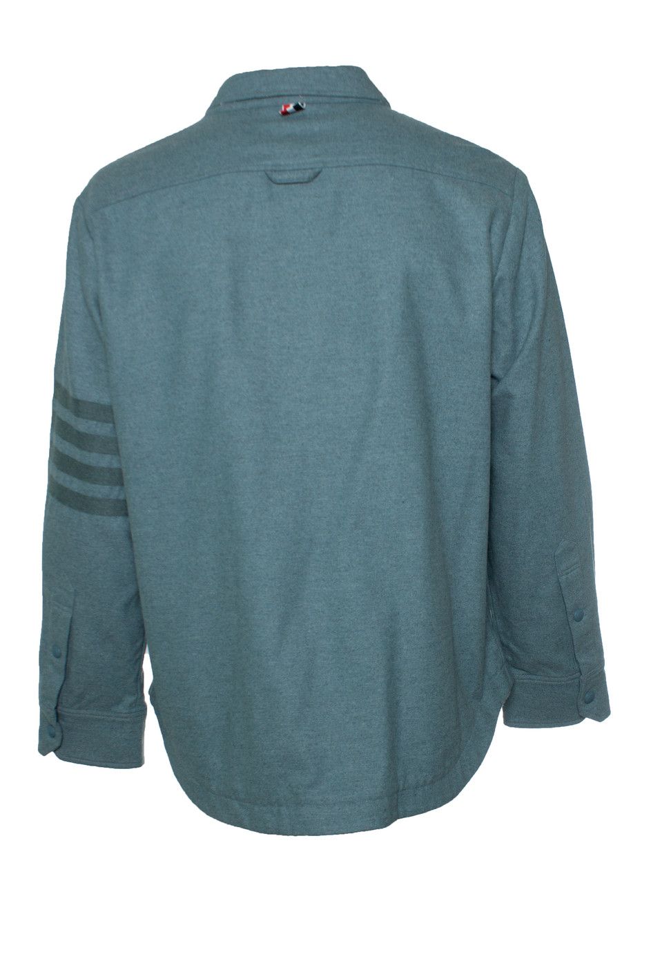 Thom Browne Thom Browne, Steel blue cashmere and wool overshirt Size US XL / EU 56 / 4 - 3 Thumbnail