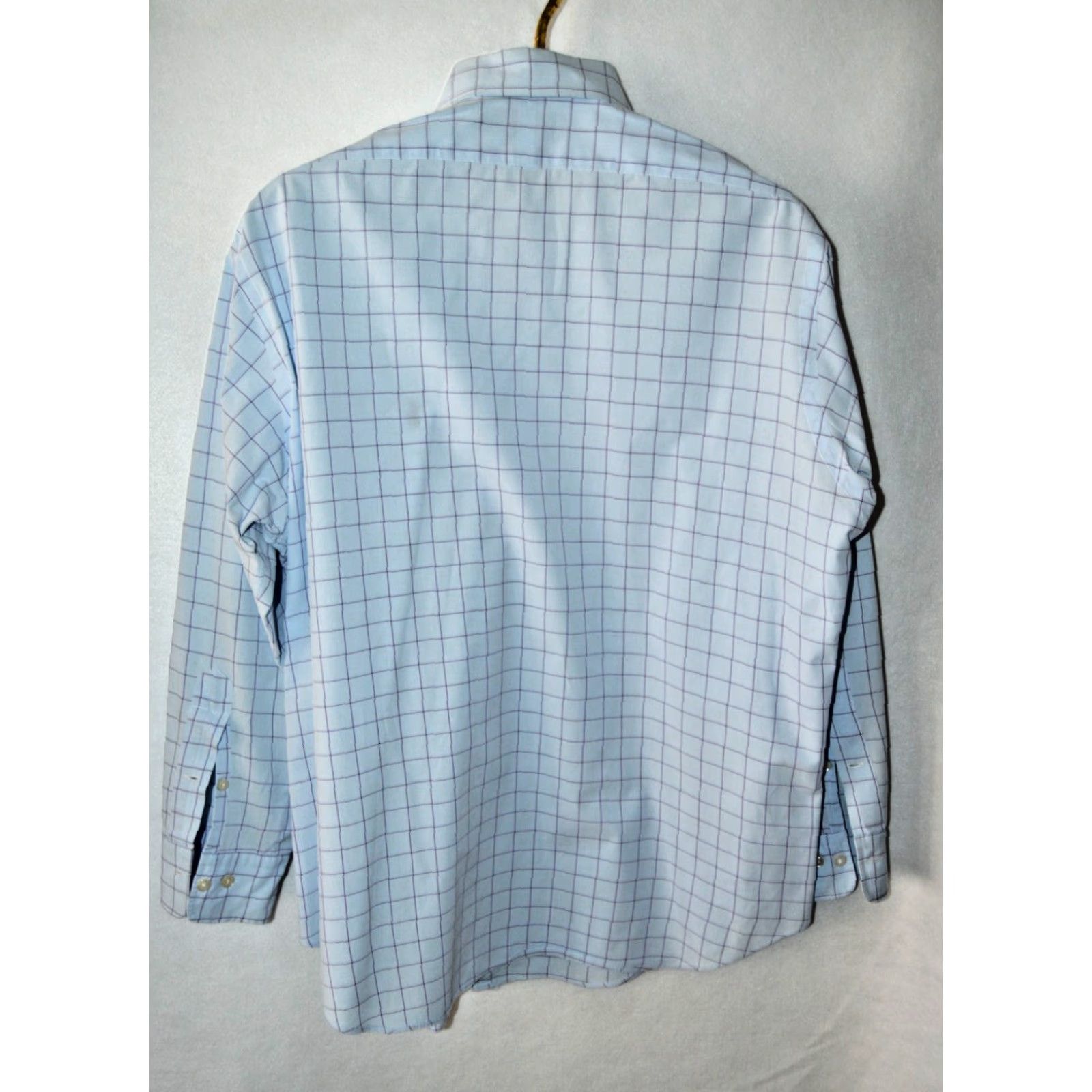 Polo Ralph Lauren VINTAGE Polo Ralph Lauren Dress Shirt Men's Andrew Blue Plaid 16.5 32/33 Cotton Polo Pony Logo Button Collar Long Sleeve Classic Fit Size 46R - 2 Thumbnail