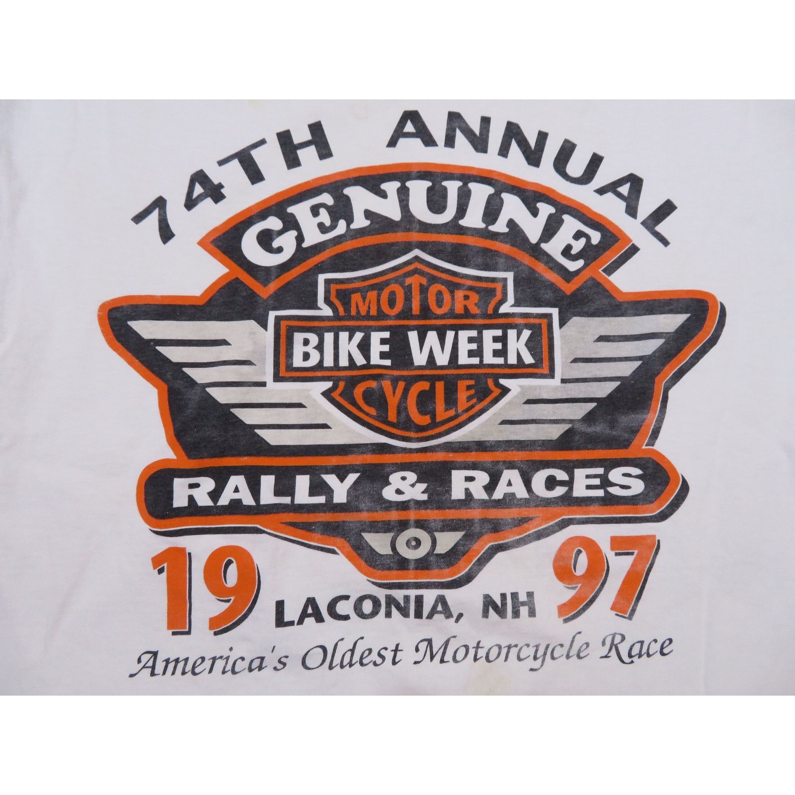 Delta 90s Laconia 74th Annual Motorcycle Rally T-Shirt White Sz XL Size US XL / EU 56 / 4 - 2 Thumbnail