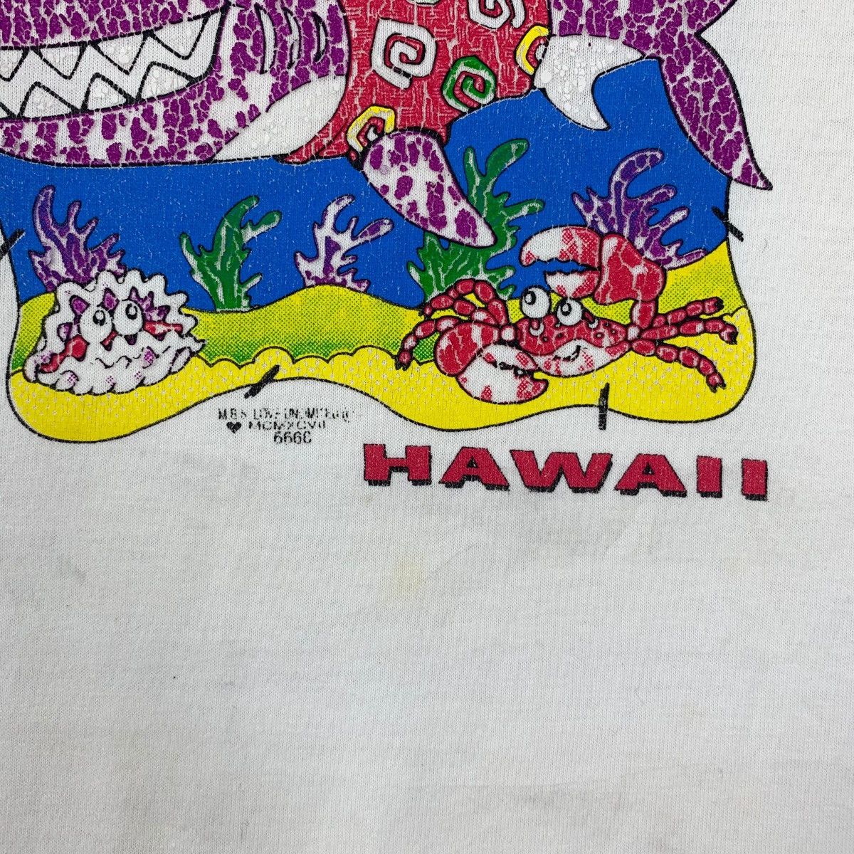 Vintage Vintage HAWAII JAWS CRAB Cartoon Comic Strip Tee Shirt Size S / US 4 / IT 40 - 4 Thumbnail