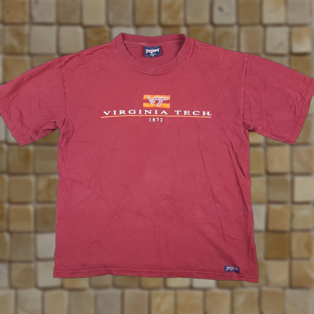 Jansport VINTAGE Virginia Tech Hokies T Shirt Mens 90s XL JanSport College Crew Neck Red Cotton Embroidered Logo Shirt Size US XL / EU 56 / 4 - 1 Thumbnail