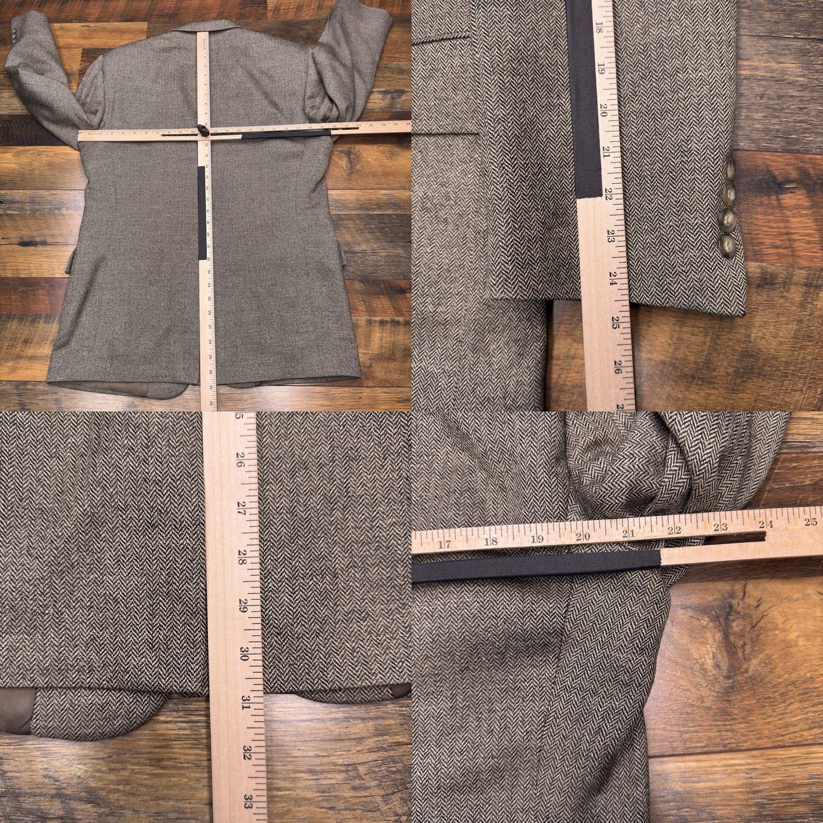 Jos. A. Bank Jos A Bank Blazer Sport Coat 42R Tan Wool Silk Linen Herringbone Tweed Size 42R - 9 Thumbnail
