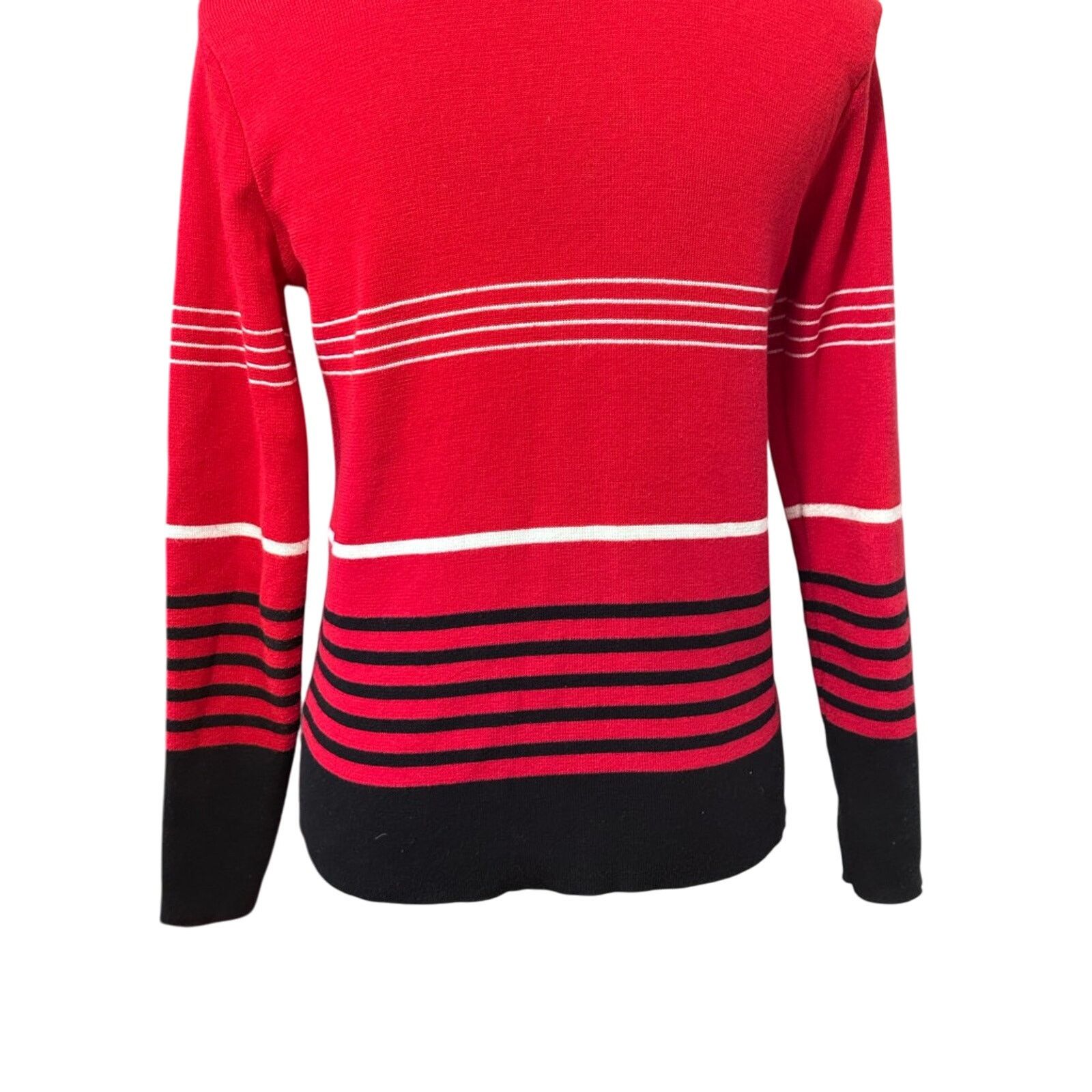 Other Rafaella Cardigan Sweater Button Front Striped Red W S Size S / US 4 / IT 40 - 6 Thumbnail