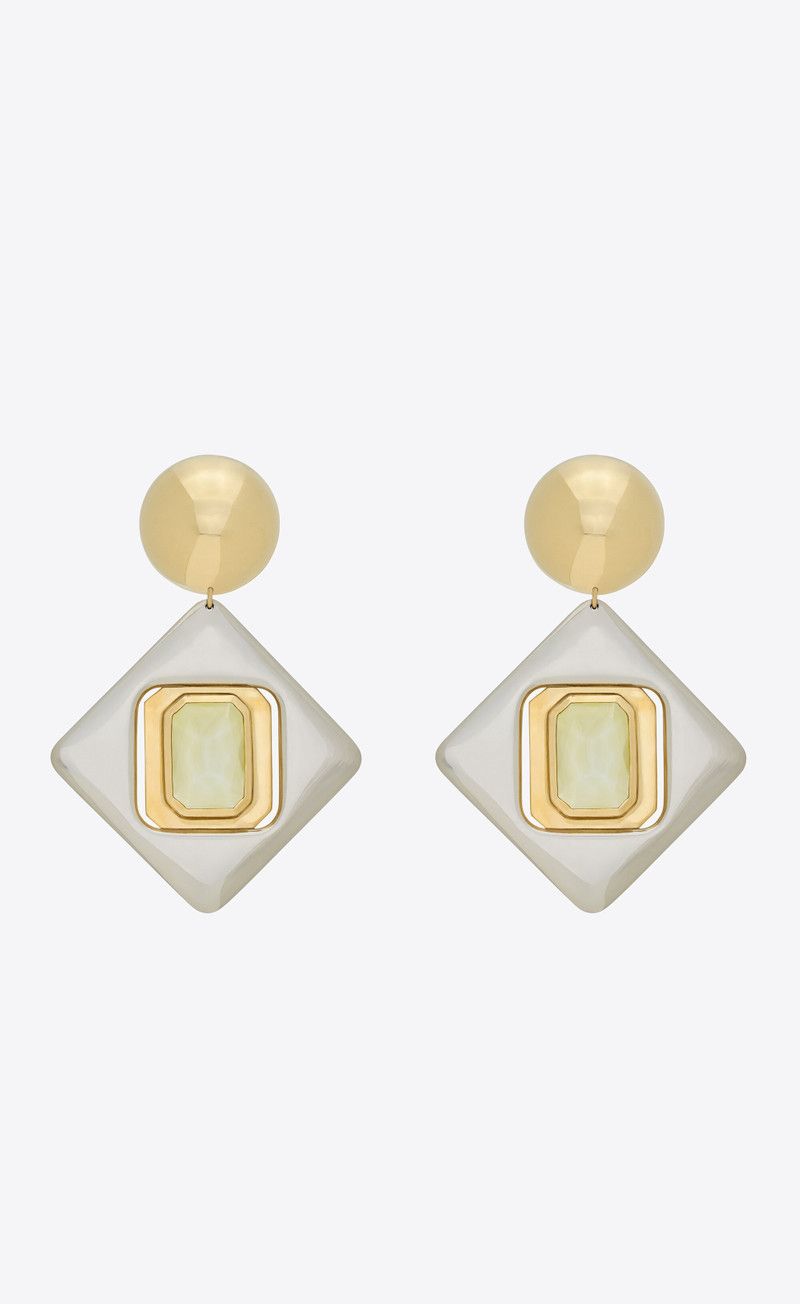 Saint Laurent Paris o1bcso1str0226 Size:OS/Geometric Earrings in Silver/Golden Size ONE SIZE - 1 Thumbnail