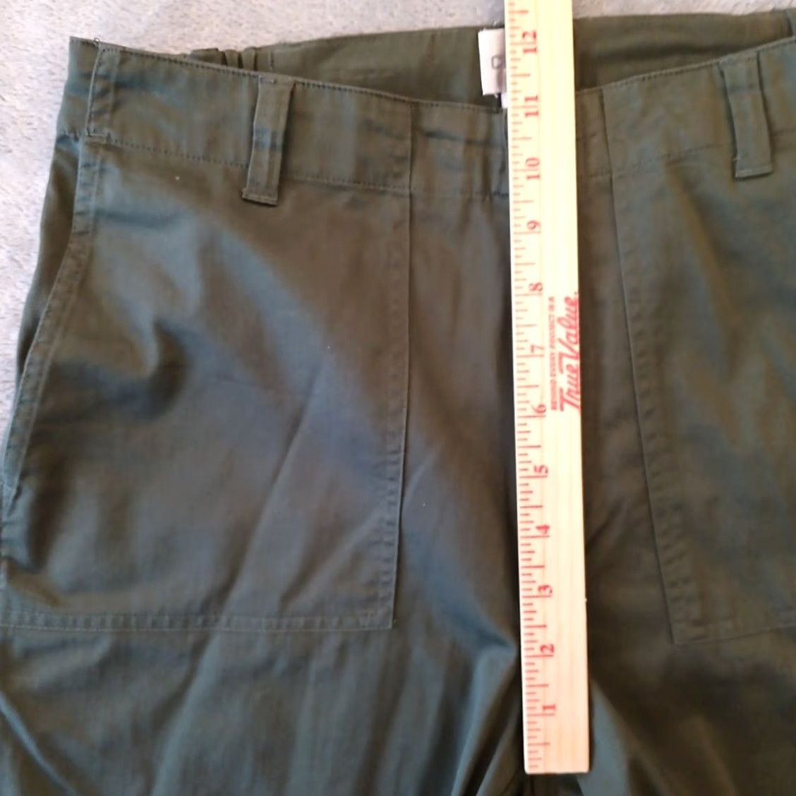 Vintage Chico's Capri Pants Womens Size 1 Green Pockets 30x22 High Rise (Capri, Straight) Womens Size 25" / US 0 / IT 36 - 3 Thumbnail