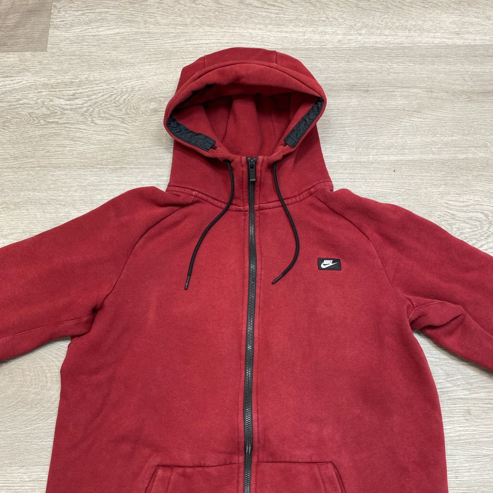 Nike Nike Modern Red Full Zip Hoodie Men's Large Minimalist Size US L / EU 52-54 / 3 - 2 Thumbnail