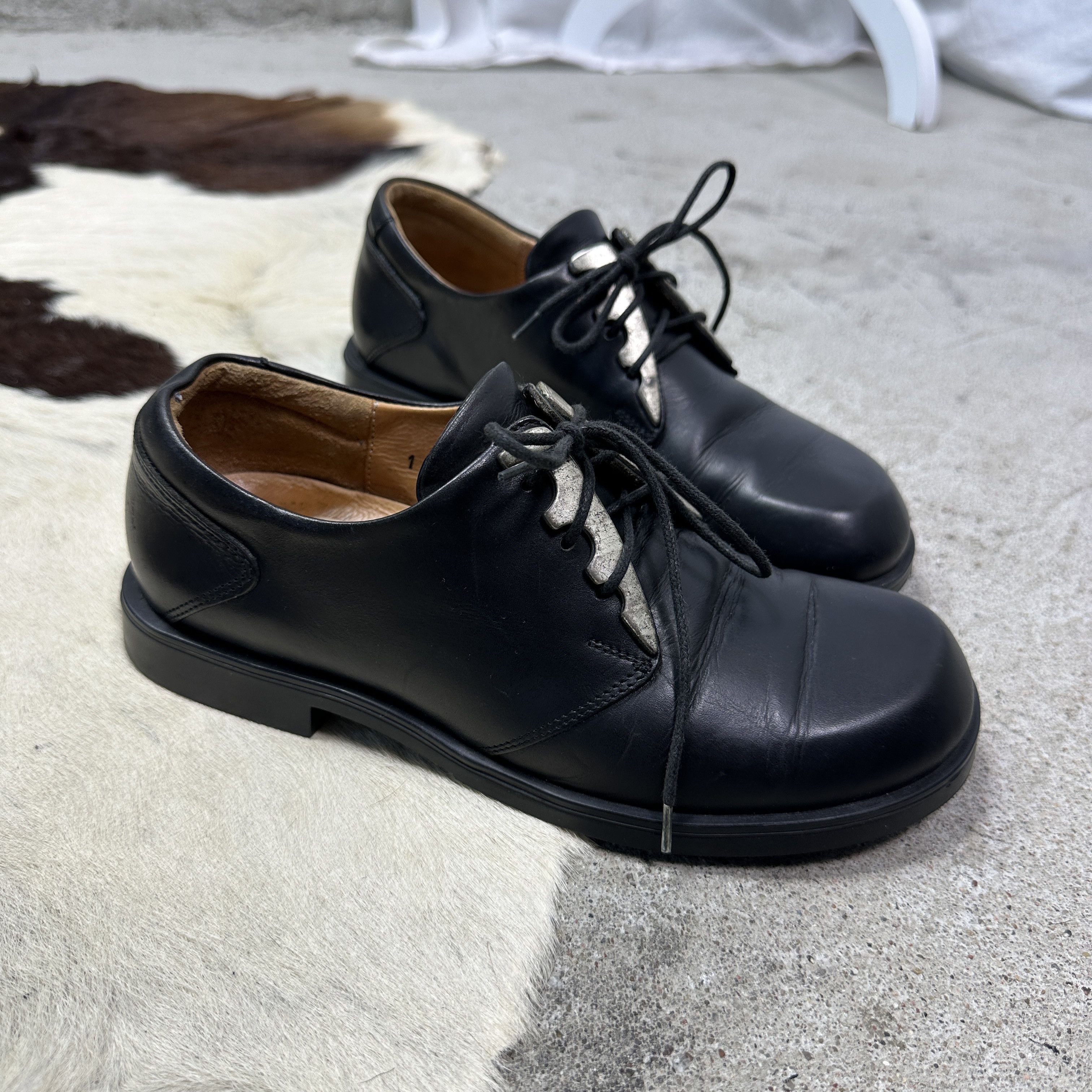 Vintage Vintage Avant Garde Leather Grunge Derby Shoes Y2K Size US 5.5 / IT 35.5 - 2 Thumbnail
