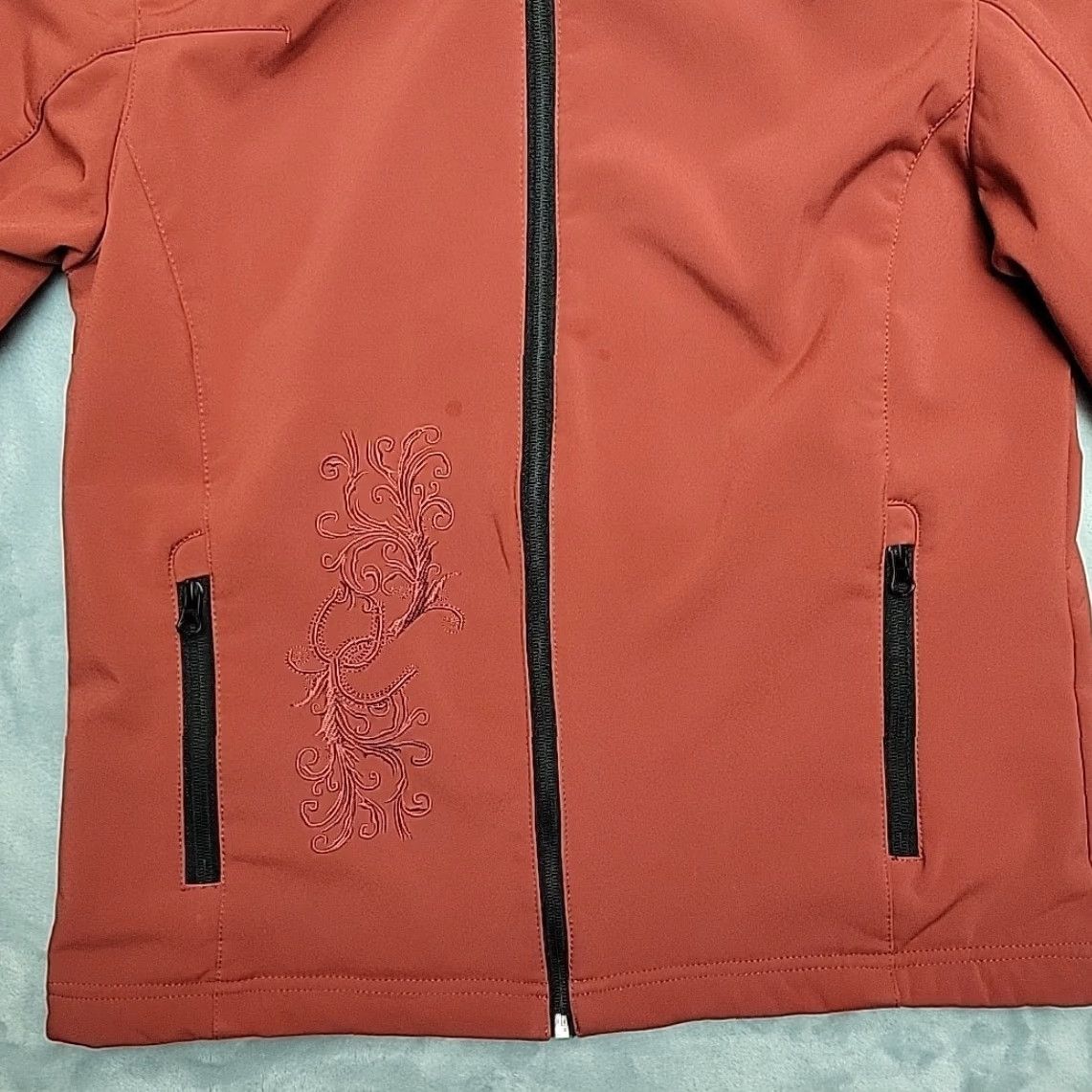 Vintage VINTAGE Outback Trading Jacket Womens M Red Embroidered Western Soft Shell Hoodie Size M / US 6-8 / IT 42-44 - 6 Thumbnail