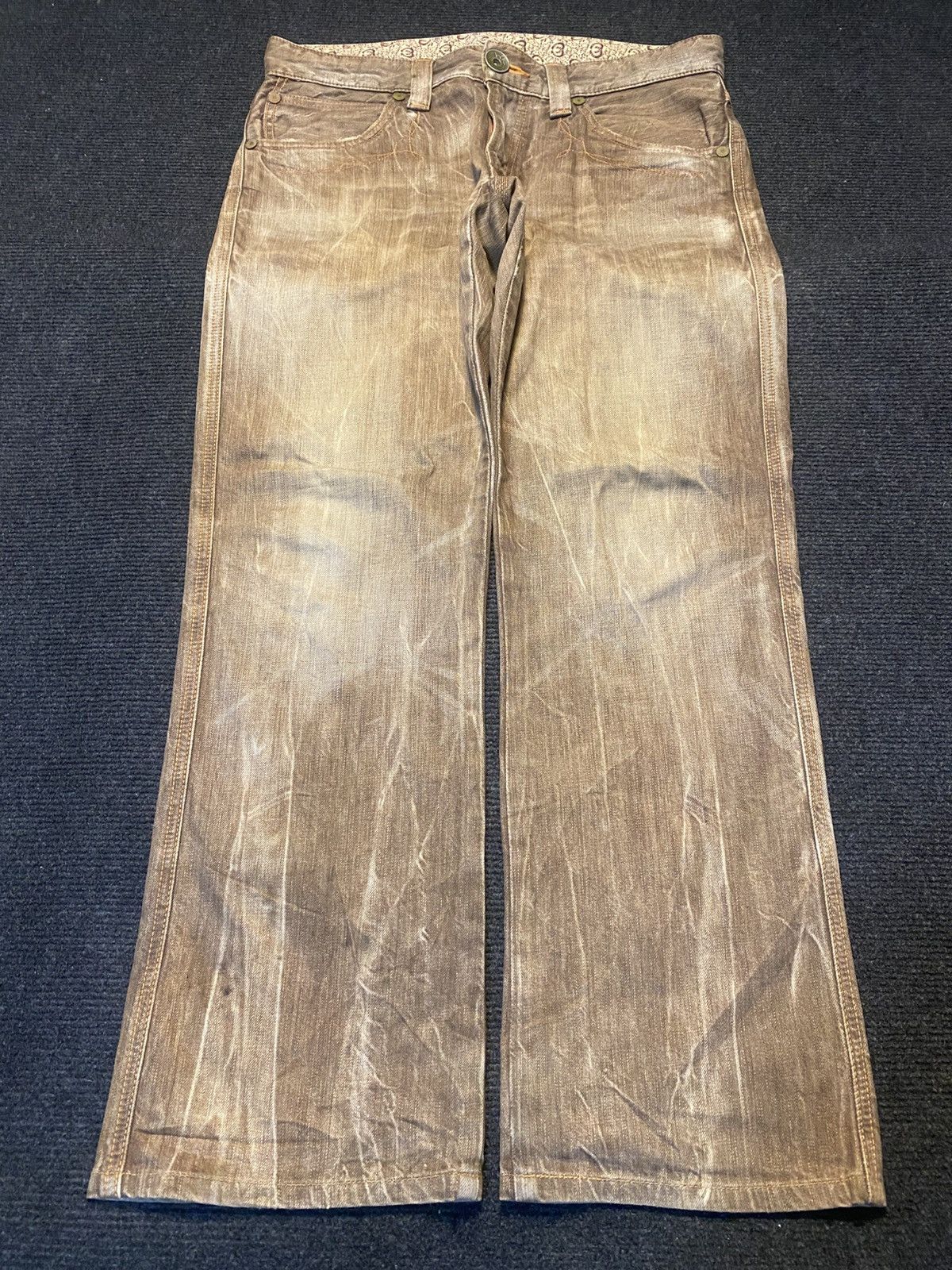 Edwin ‼️Insane Distressed EDWIN 503 Jeans Back pocket Zipper ‼️ Size US 34 / EU 50 - 2 Thumbnail