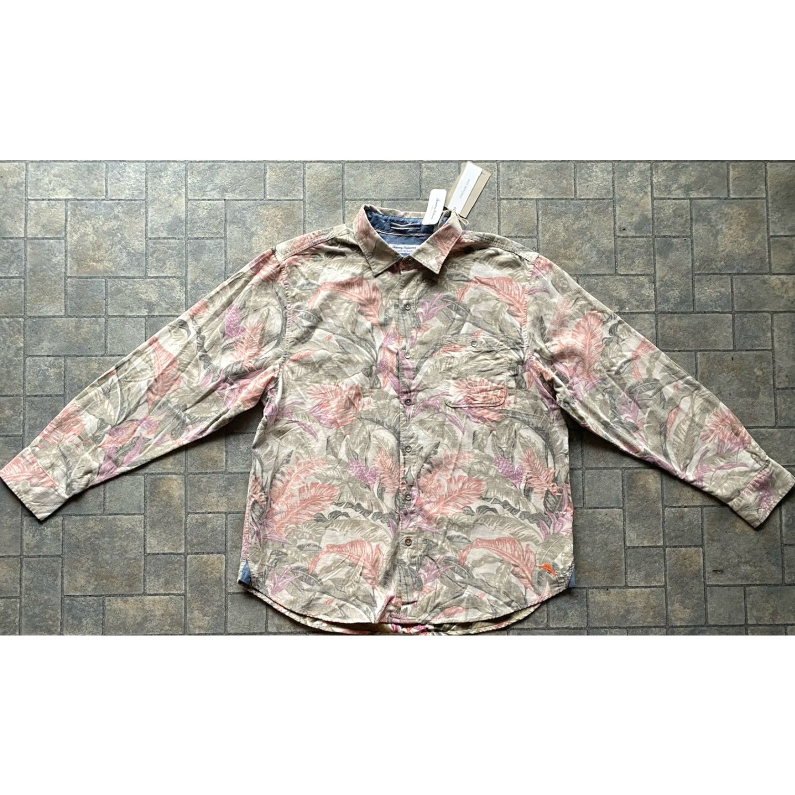 Tommy Bahama Tommy Bahama MENS XL Corduroy Button Up Shirt Coastline Cord Floral Pink NEW NWT Size US XL / EU 56 / 4 - 2 Thumbnail