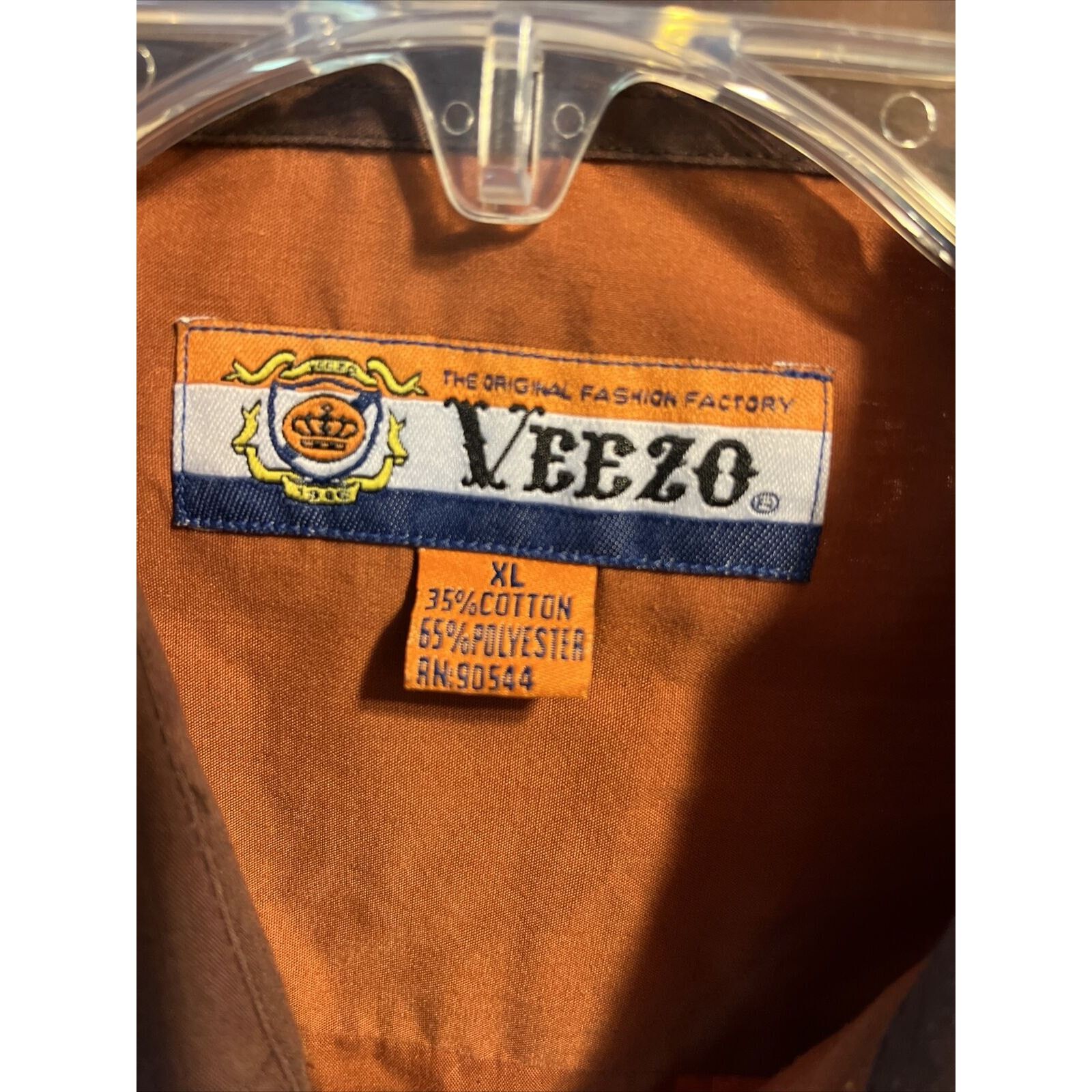 Other Veezo Men’s XL Orange Brown LS Button Polyester Blend Shirt Size US XL / EU 56 / 4 - 3 Thumbnail