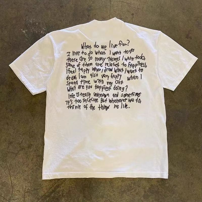 Japanese Brand White casual retro eye print cotton t-shirt Size US M / EU 48-50 / 2 - 2 Thumbnail
